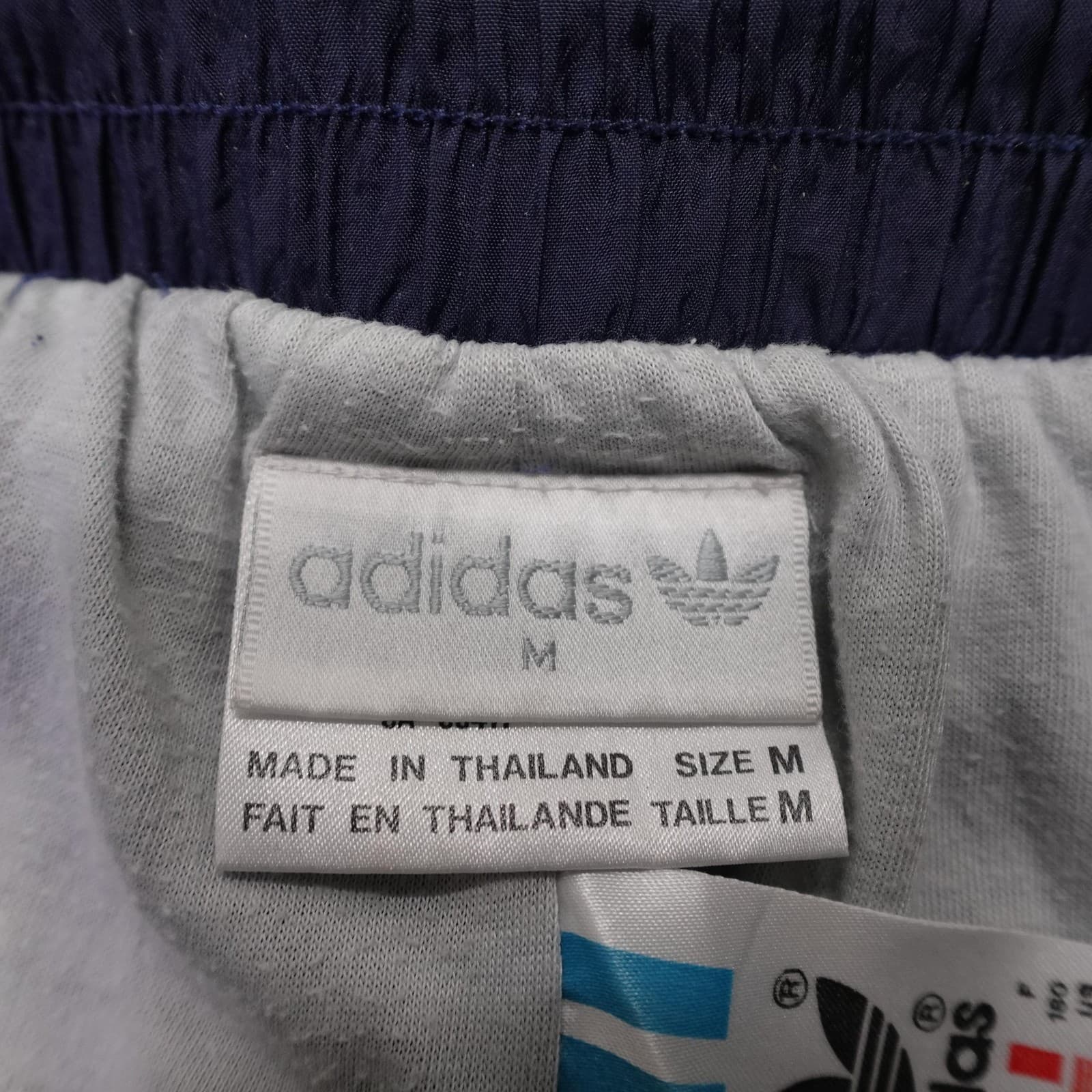 Vintage Adidas Track Pants Mens Medium Blue Nylon Trefoil Ankle Zip 90s - Thumbnail 6