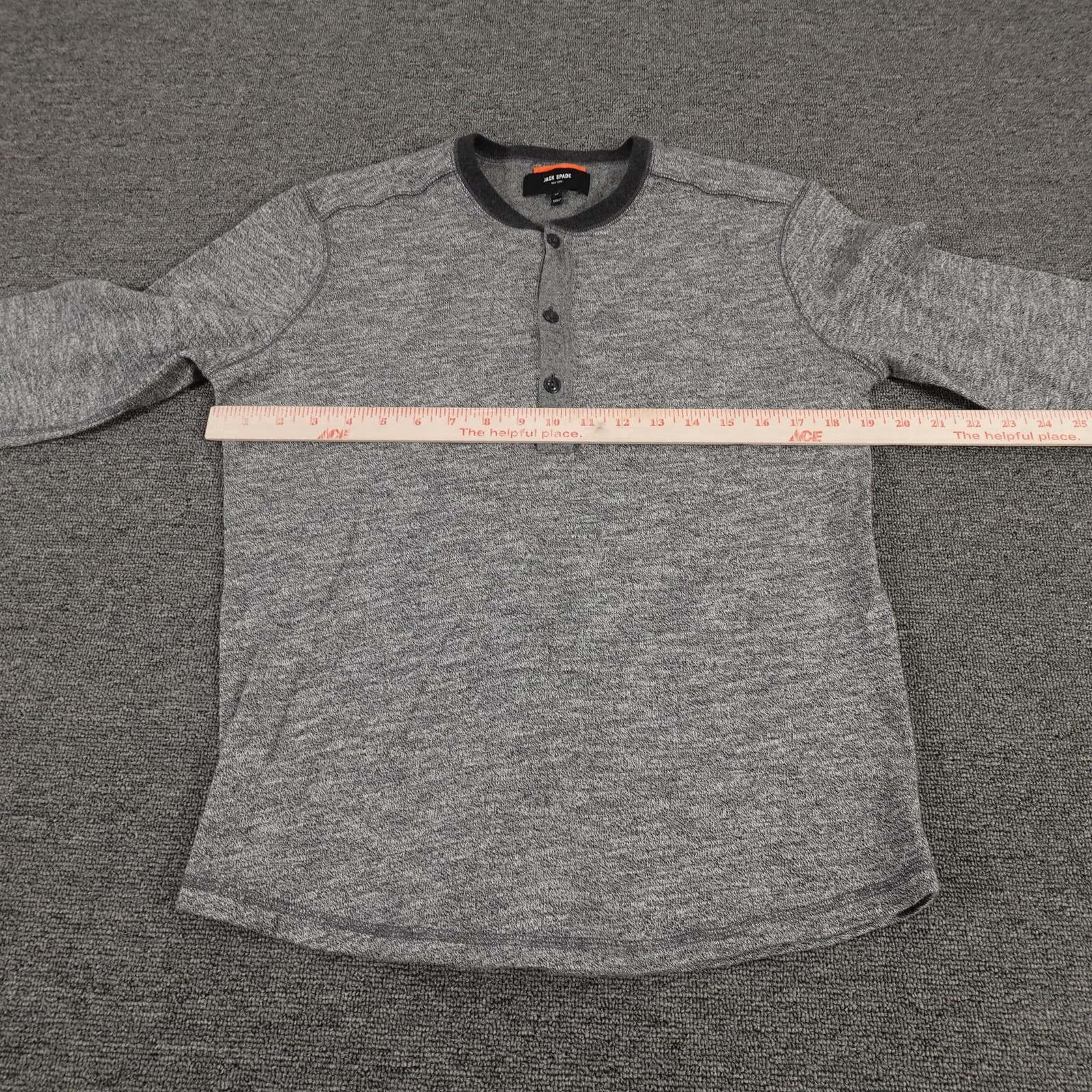 Jack Spade Shirt Mens Small Gray Long Sleeve Henley Knit Crewneck Casual - Thumbnail 4