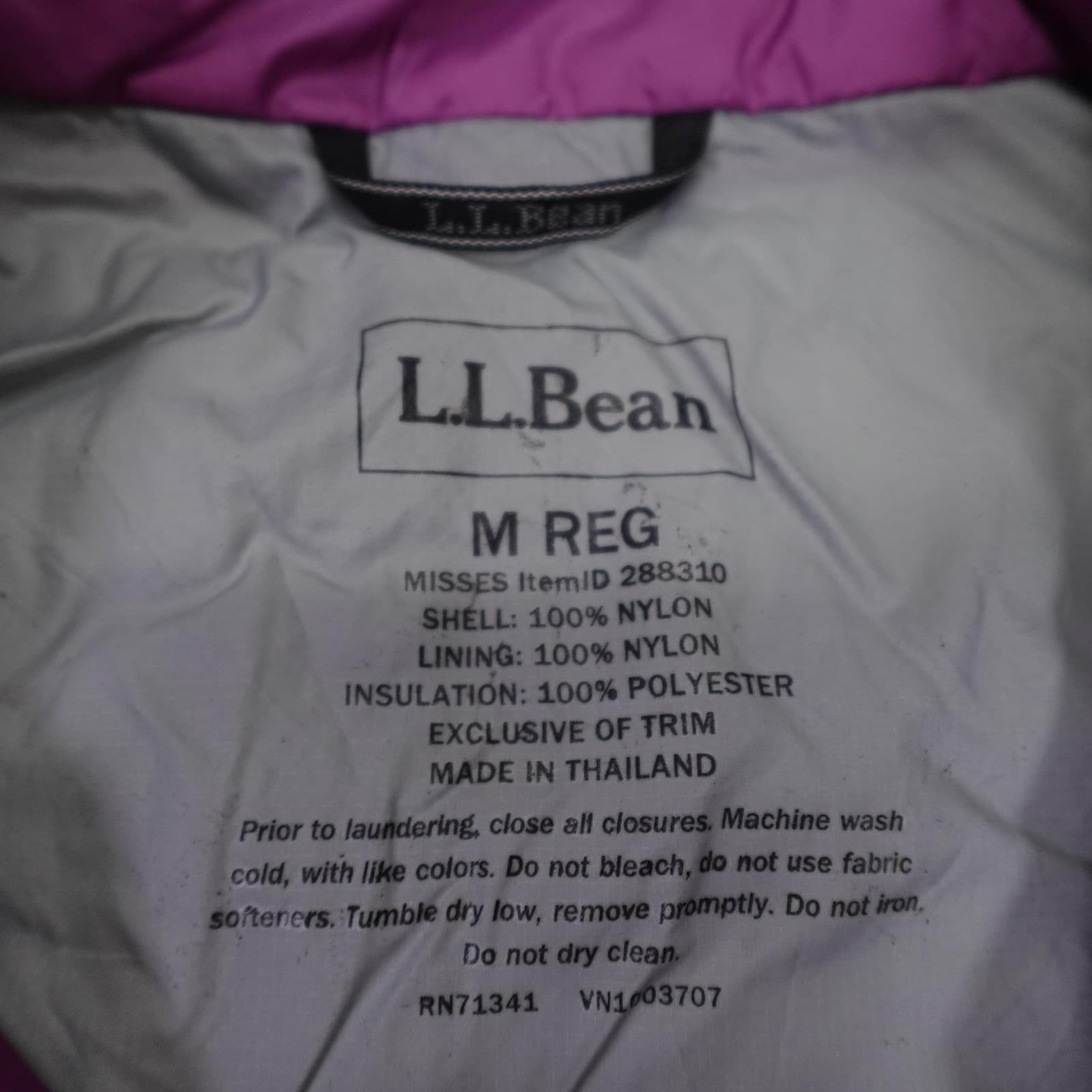 L.L.Bean Vest Womens Medium Purple Quilted Nylon Full Zip Zip Pockets Outdoor - Thumbnail 3