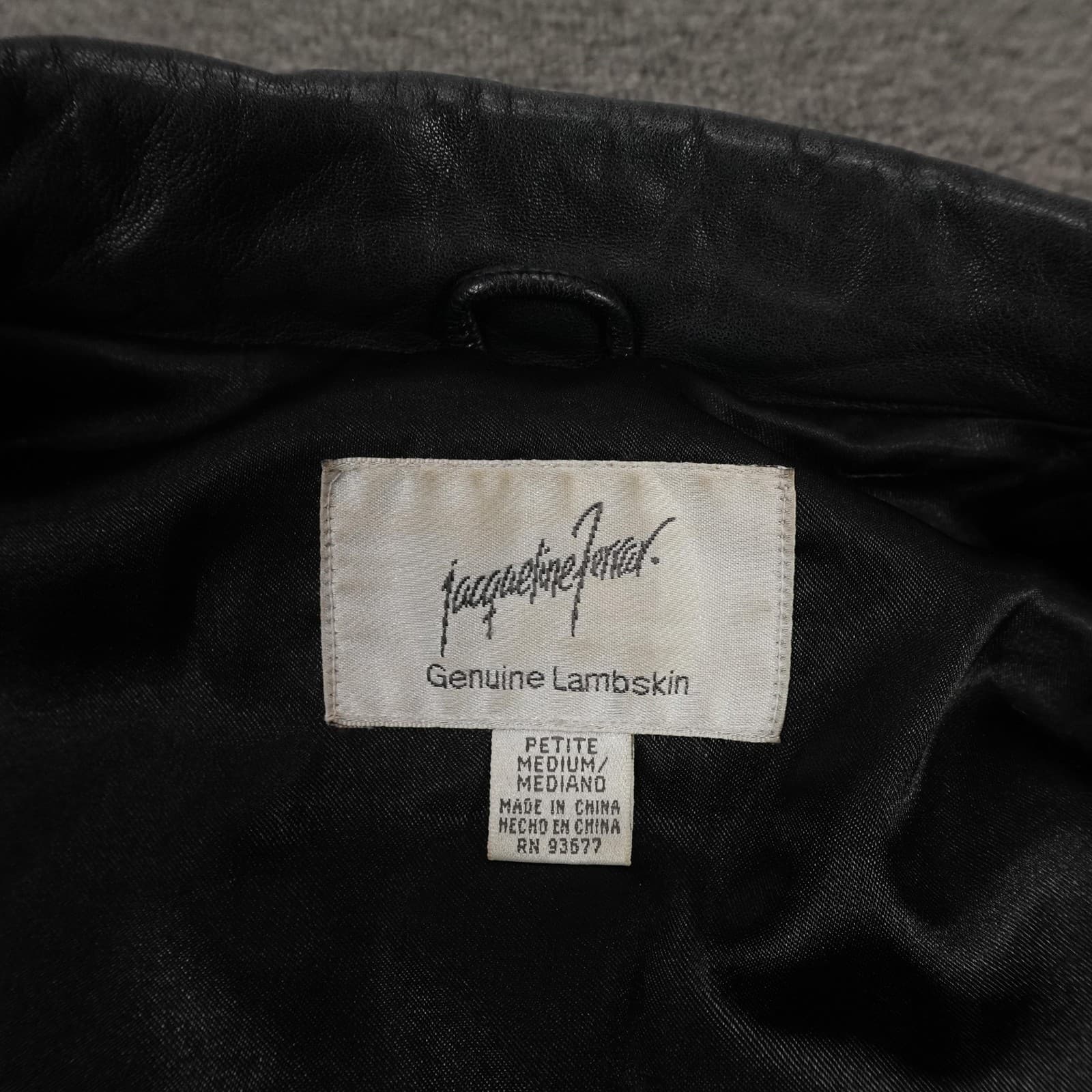 Vintage Jacqueline Ferrar Jacket Medium Black Lambskin Leather Belted Grunge 90s - Thumbnail 11