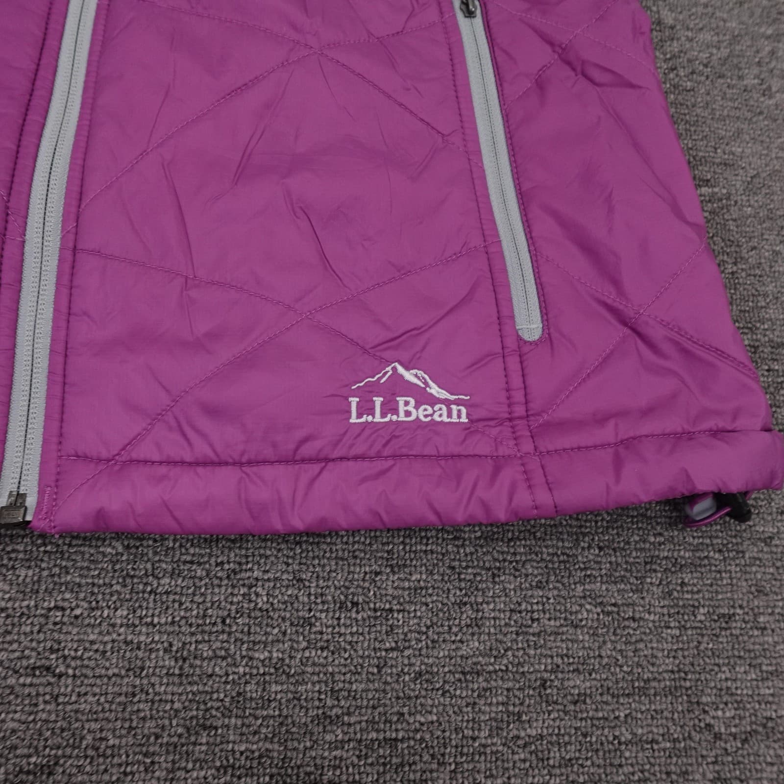 L.L.Bean Vest Womens Medium Purple Quilted Nylon Full Zip Zip Pockets Outdoor - Thumbnail 2