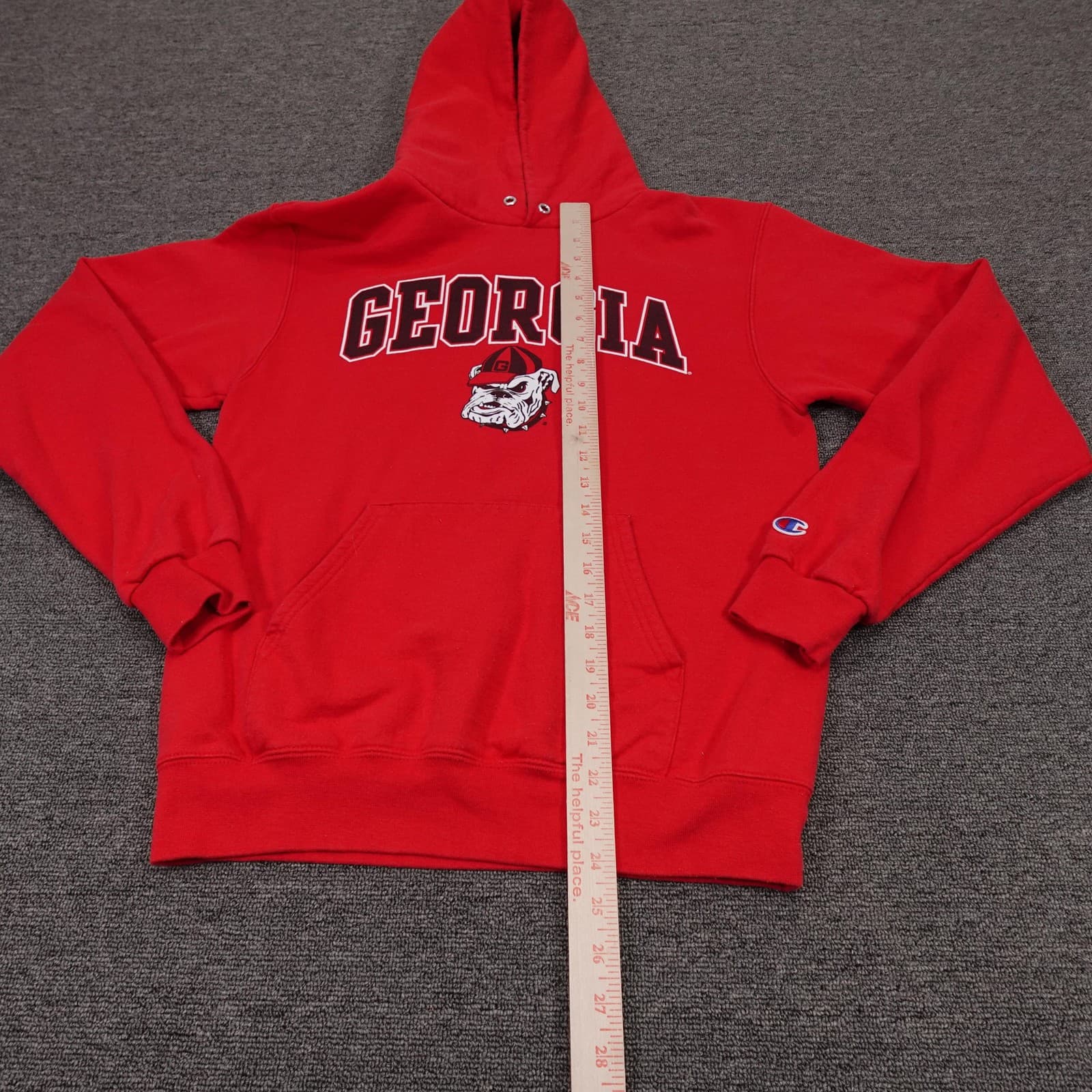 Vintage Georgia Bulldogs Sweatshirt Mens Small Red NCAA Football Champion Hoodie - Thumbnail 5