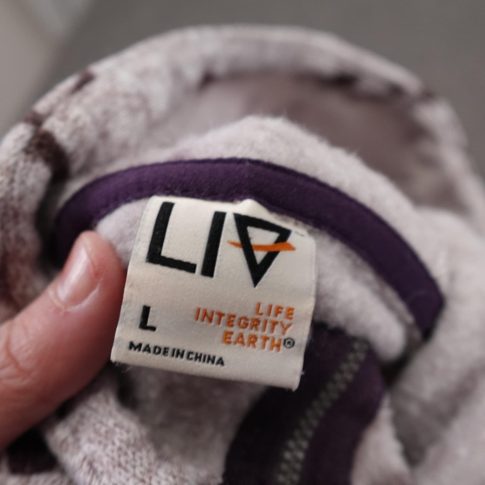 LIV Outdoor Hoodie Womens Large Gray 1/4 Zip Fleece Aztec Southwest Print - Thumbnail 6