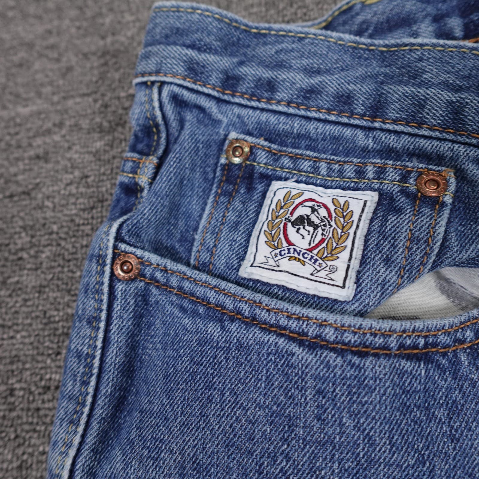 Cinch Jeans Mens 31X32 Blue Straight Denim Pants Western Cowboy Workwear - Thumbnail 3
