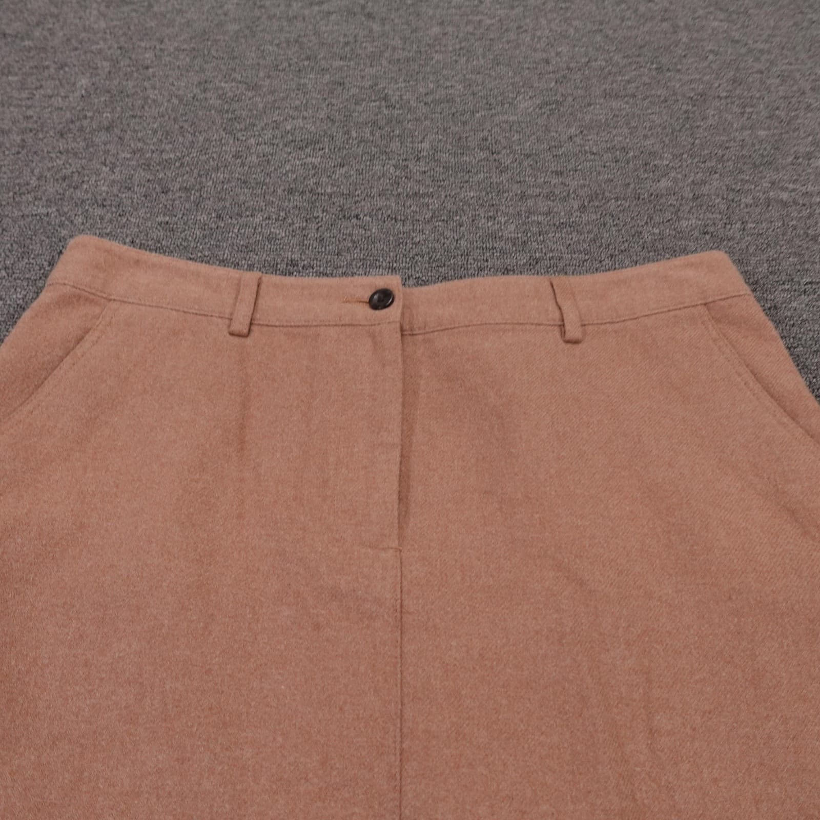 L.L.Bean Skirt Womens 8 Brown Twill Classic Fit Straight Knee Length Lined - Thumbnail 2