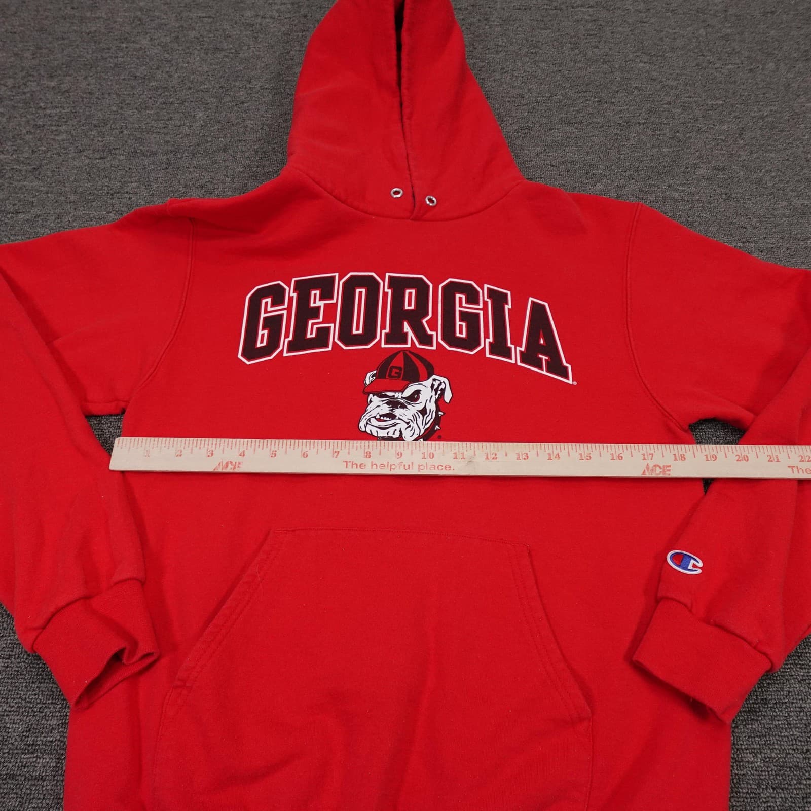 Vintage Georgia Bulldogs Sweatshirt Mens Small Red NCAA Football Champion Hoodie - Thumbnail 4