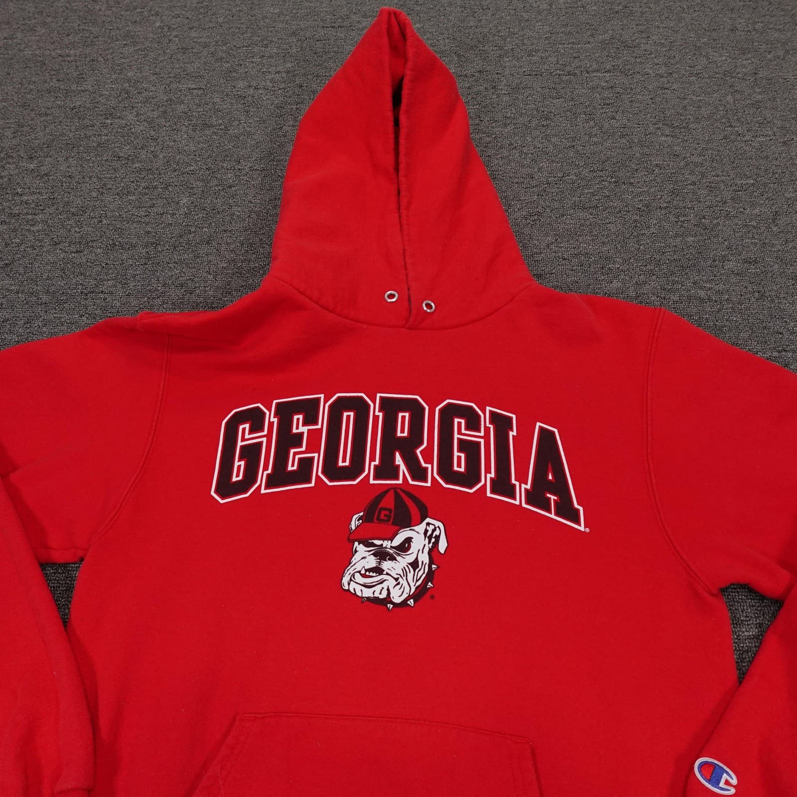 Vintage Georgia Bulldogs Sweatshirt Mens Small Red NCAA Football Champion Hoodie - Thumbnail 2