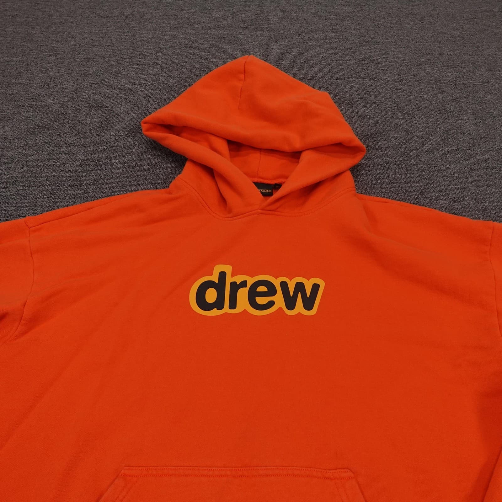 Drew House Hoodie Mens Medium Orange Pullover Fleece Logo Graphic Sweatshirt - Thumbnail 2