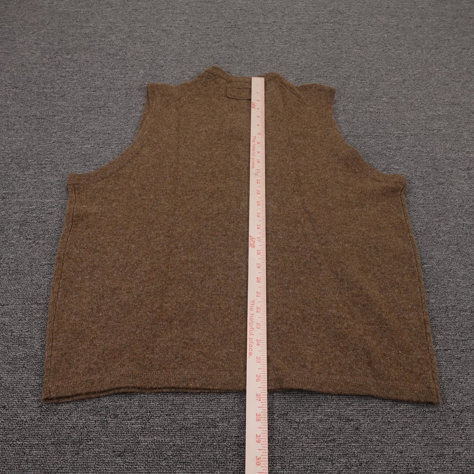 Garret Scott Vest Mens XL Brown 100% Lambswool V Neck Knit Sweater Pullover - Thumbnail 5