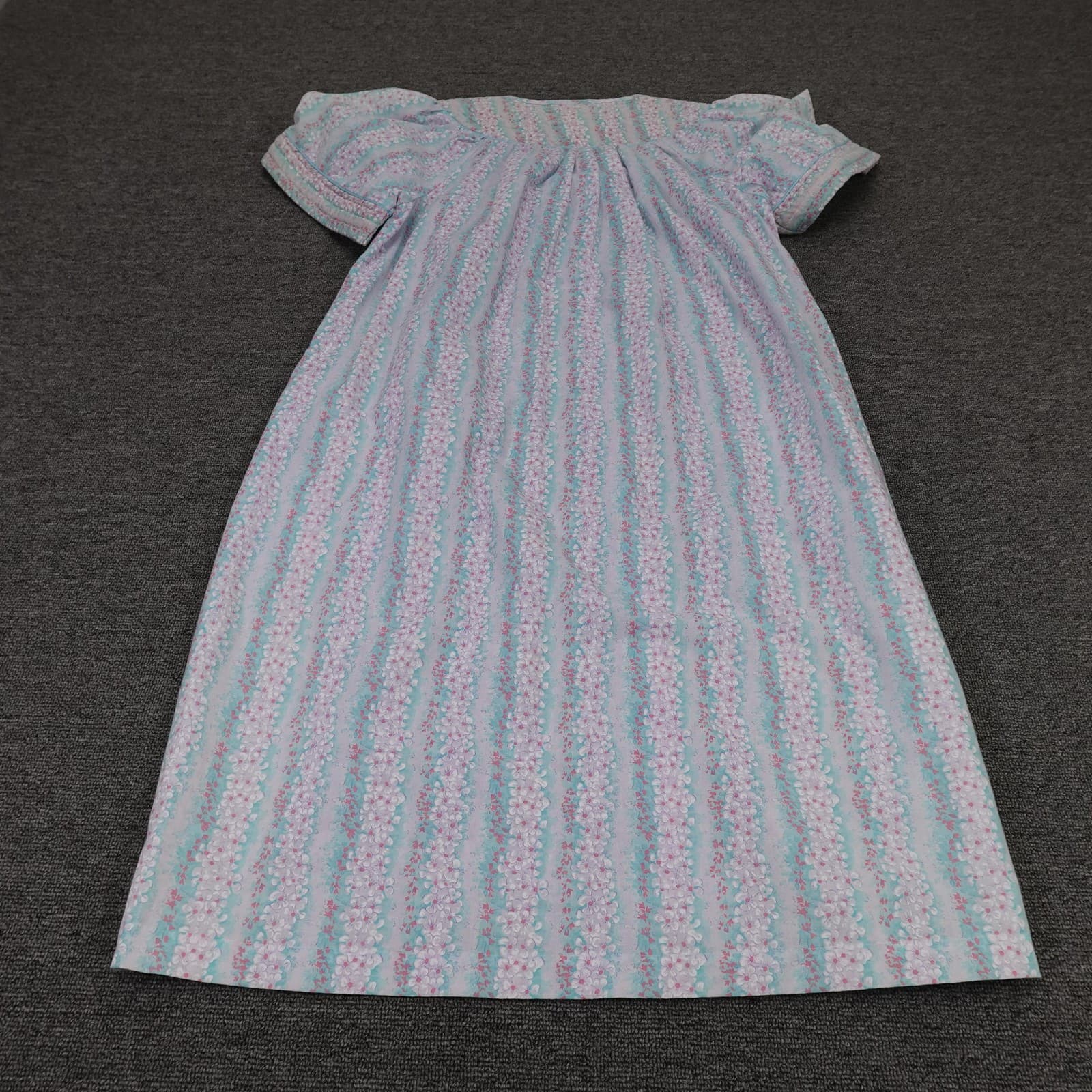 Vintage All Day Cafe Dress Womens Large Floral Cottage Kaftan Lounge 50s 60s 70s - Thumbnail 7