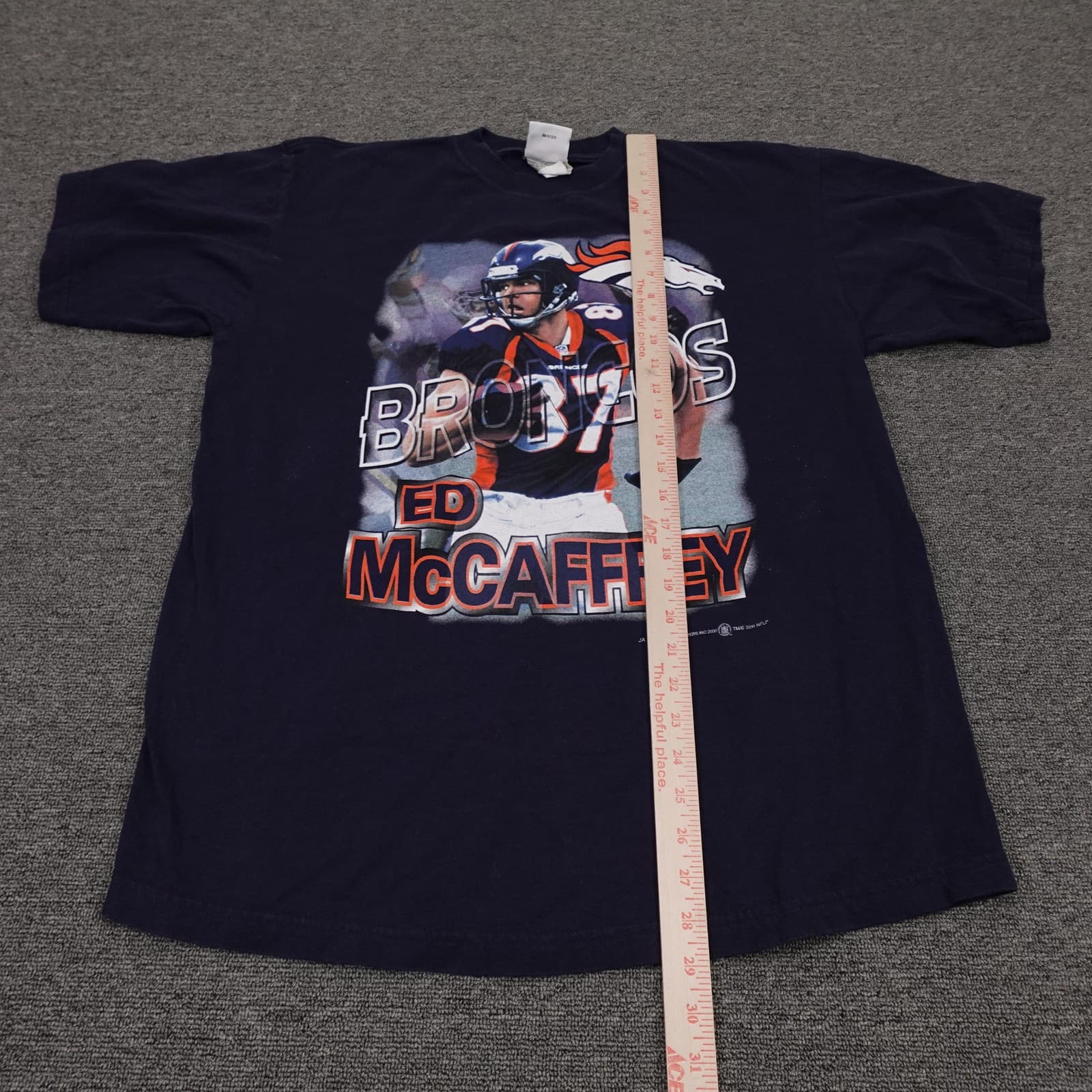 Vintage Denver Broncos Shirt Mens XL Blue NFL Football Ed McCaffrey Sport Attack - Thumbnail 7