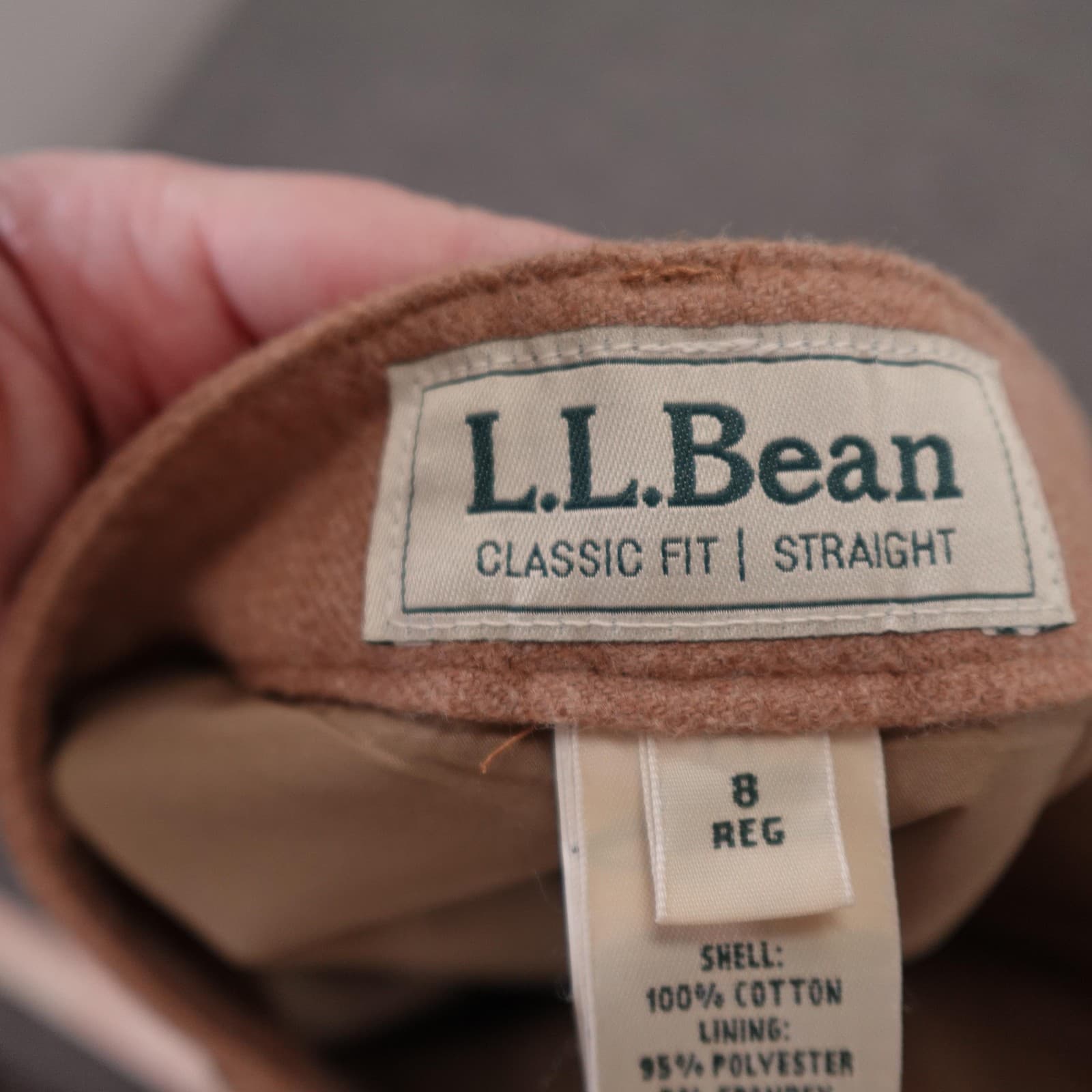 L.L.Bean Skirt Womens 8 Brown Twill Classic Fit Straight Knee Length Lined - Thumbnail 5