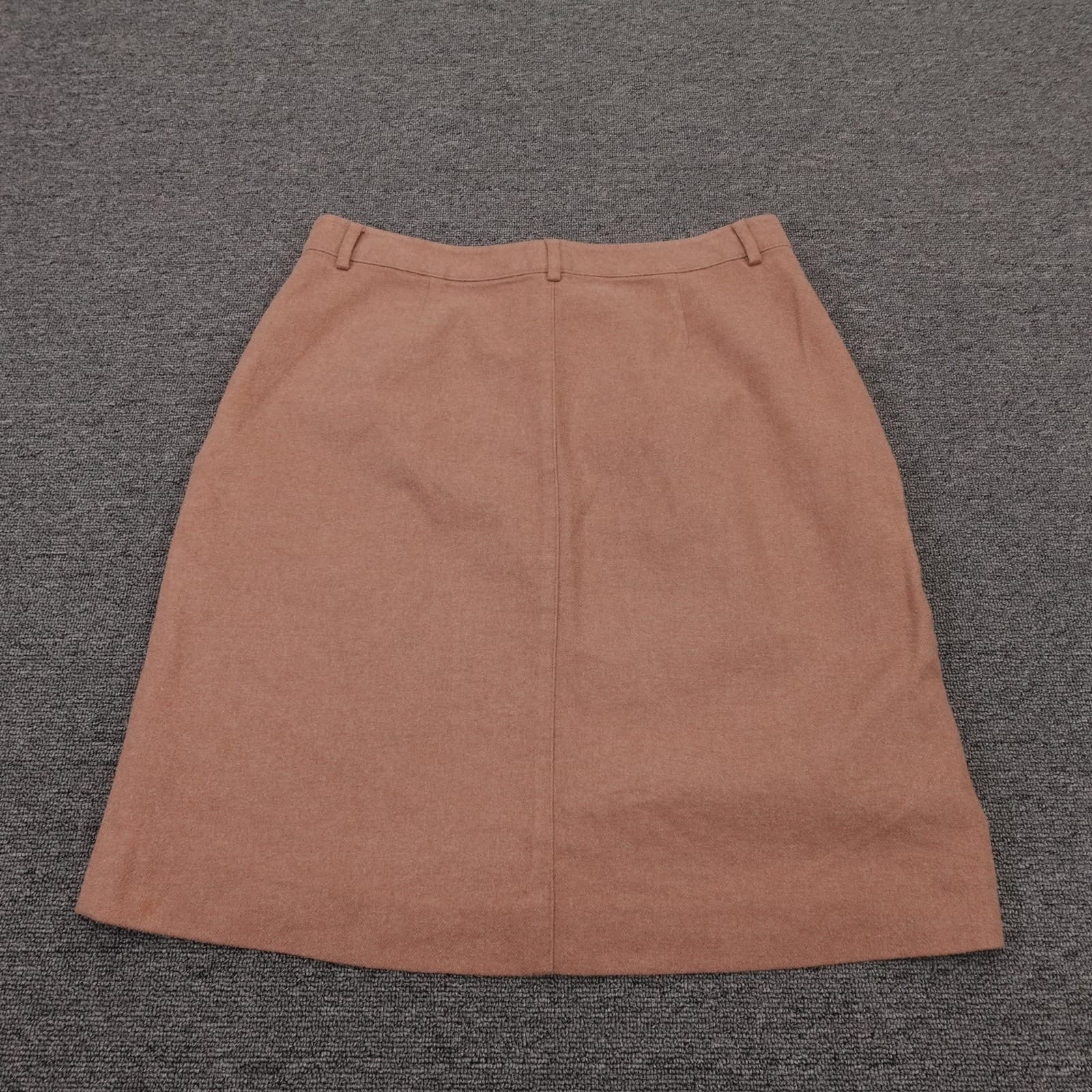 L.L.Bean Skirt Womens 8 Brown Twill Classic Fit Straight Knee Length Lined - Thumbnail 3