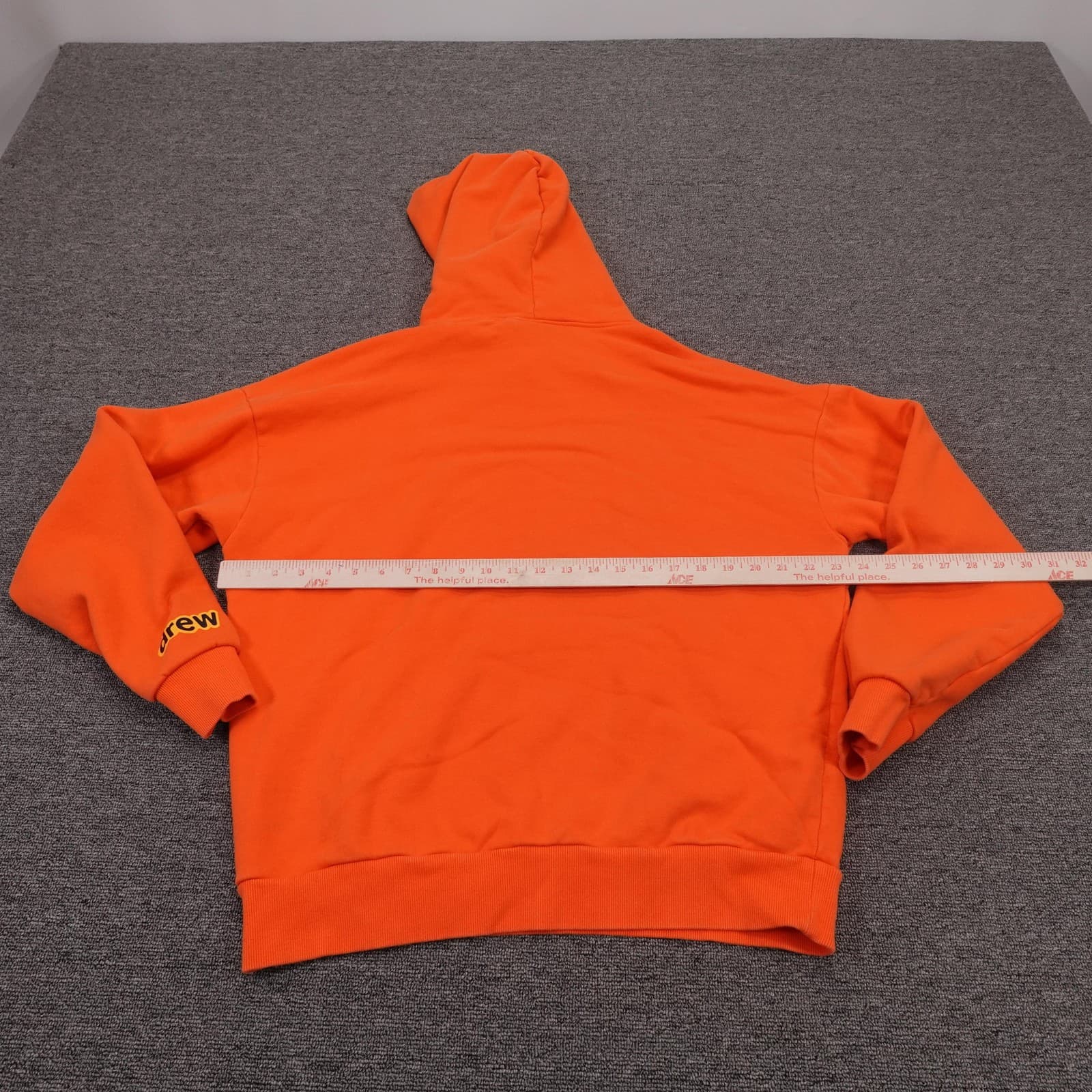 Drew House Hoodie Mens Medium Orange Pullover Fleece Logo Graphic Sweatshirt - Thumbnail 4