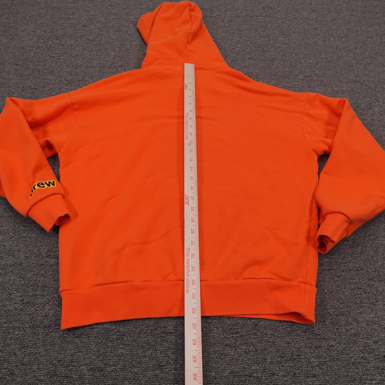 Drew House Hoodie Mens Medium Orange Pullover Fleece Logo Graphic Sweatshirt - Thumbnail 5