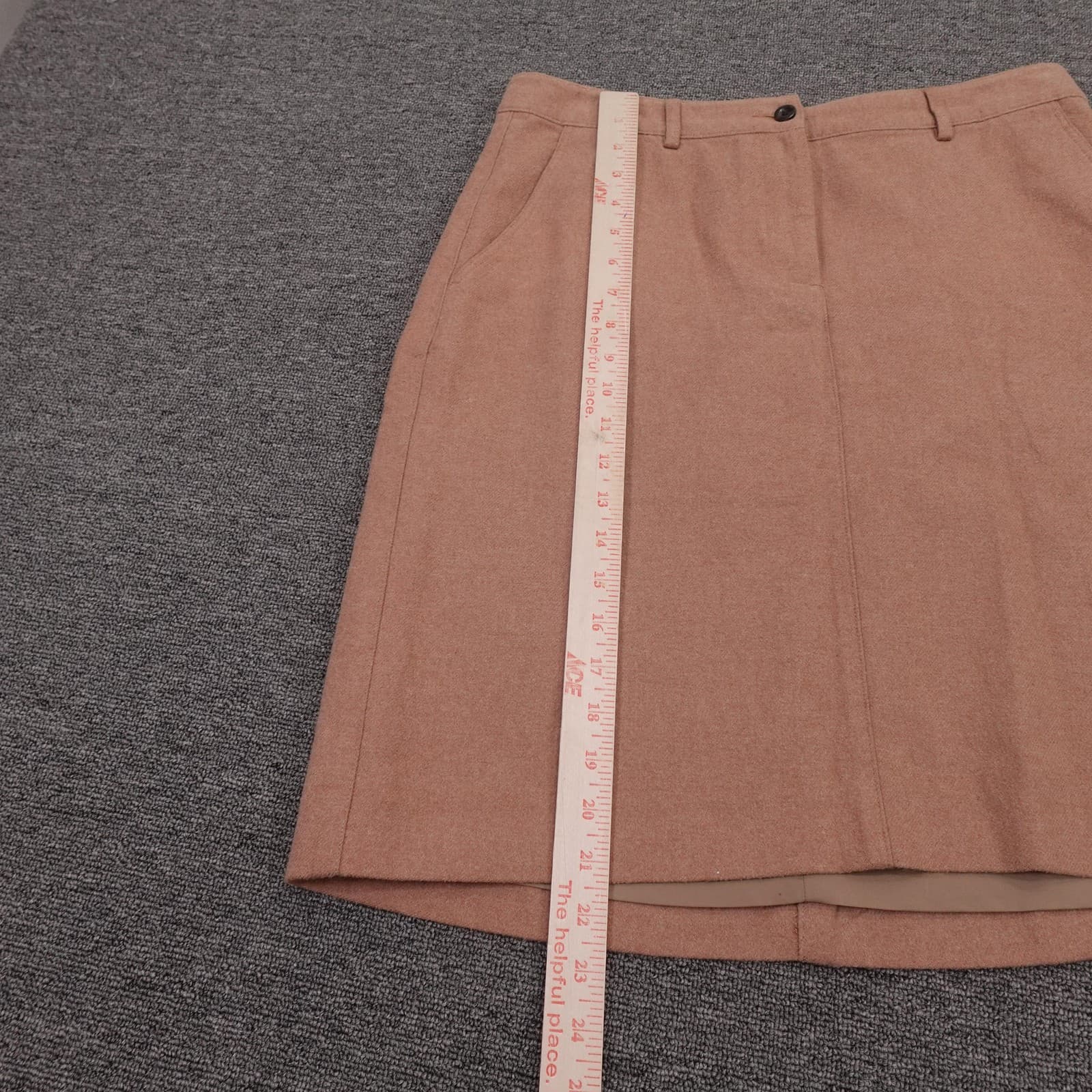 L.L.Bean Skirt Womens 8 Brown Twill Classic Fit Straight Knee Length Lined - Thumbnail 8