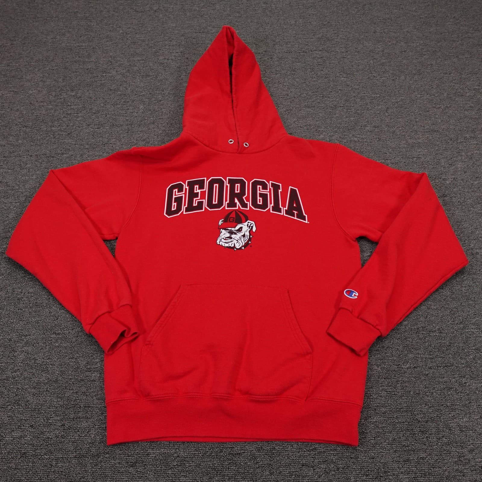 Vintage Georgia Bulldogs Sweatshirt Mens Small Red NCAA Football Champion Hoodie