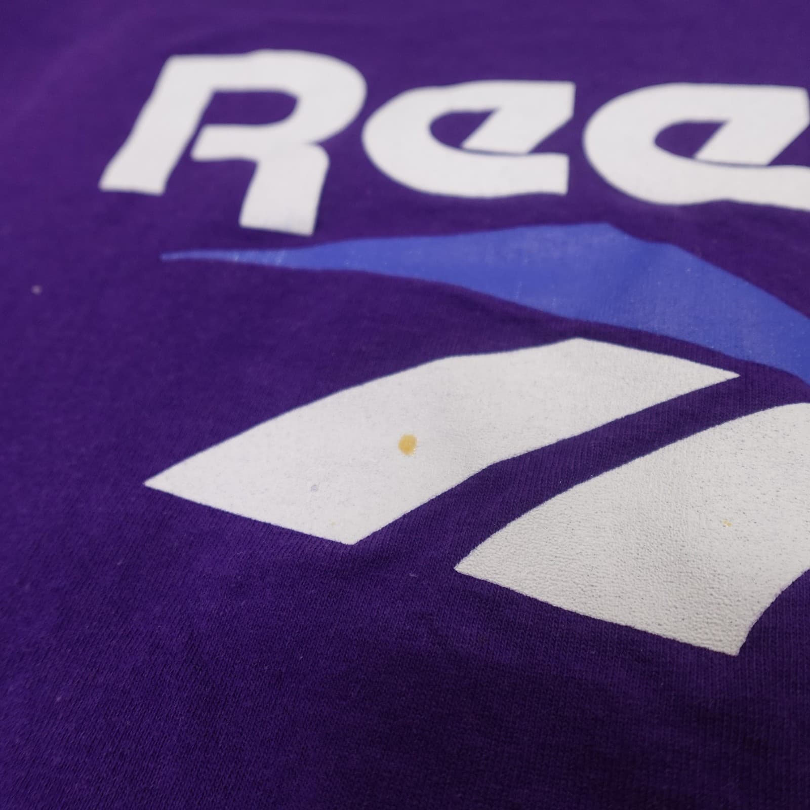Vintage Reebok Shirt Mens Large Purple Big Logo Graphic Tee Made USA 90s - Thumbnail 3