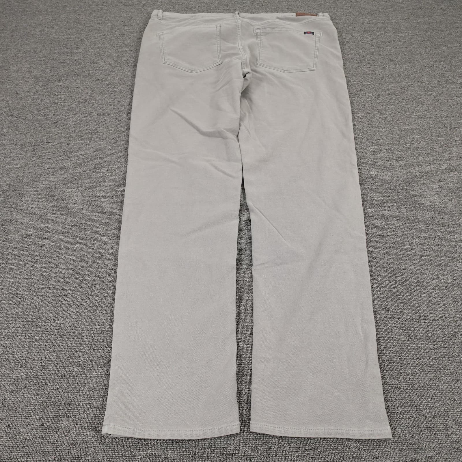 Faherty Jeans Mens 40x32 Gray Light Wash Straight Stretch Denim Casual Pants - Thumbnail 7