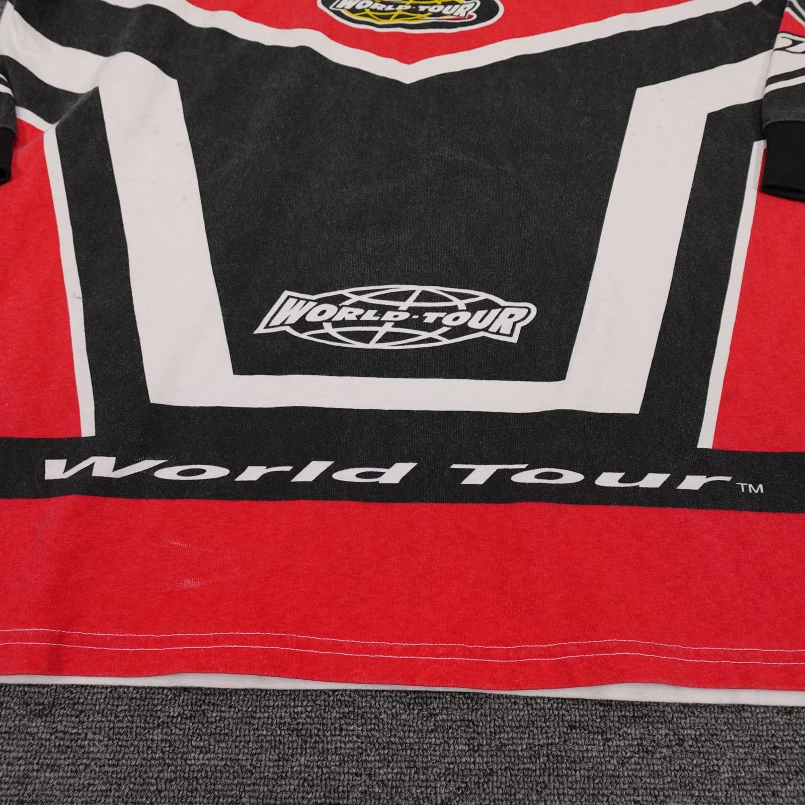 Vintage MSR Shirt Mens Medium Red World Tour Motocross Jersey Racing USA 90s - Thumbnail 3