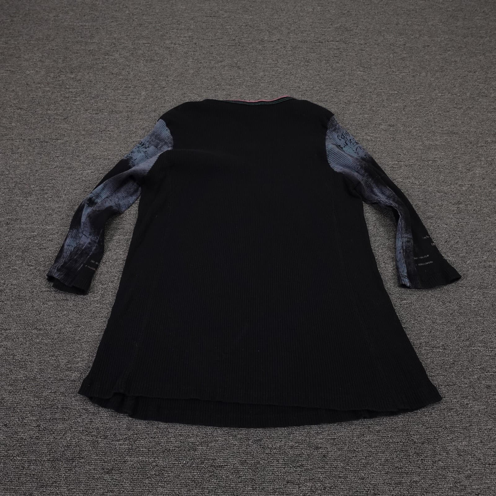Vintage Vanilla Sugar Shirt Womens 2X Black Floral Scoop Neck Tunic Top Y2K - Thumbnail 6