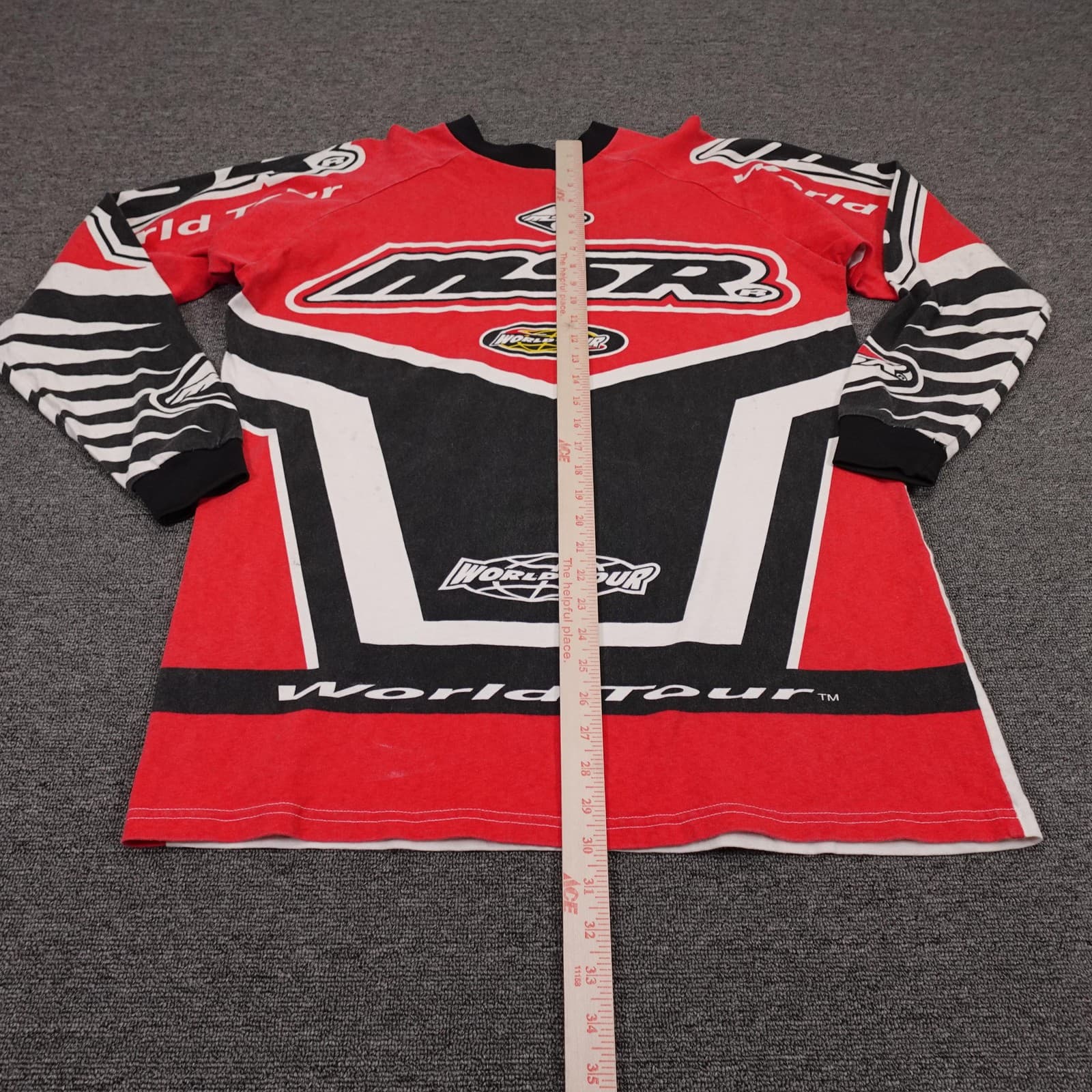 Vintage MSR Shirt Mens Medium Red World Tour Motocross Jersey Racing USA 90s - Thumbnail 9