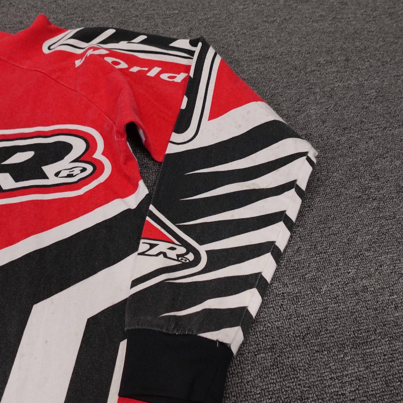 Vintage MSR Shirt Mens Medium Red World Tour Motocross Jersey Racing USA 90s - Thumbnail 4