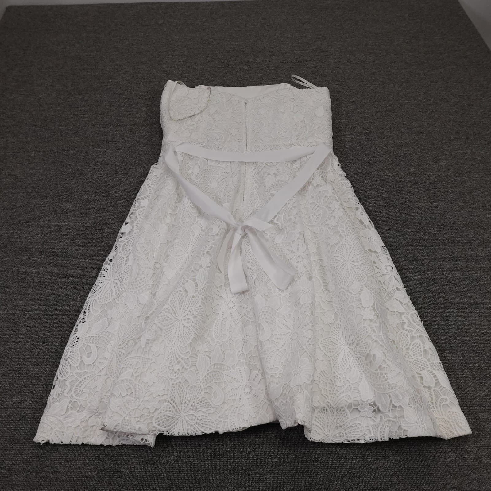 Lilly Pulitzer Sienna Dress Womens 14 White Floral Lace Strapless Fit & Flare - Thumbnail 7