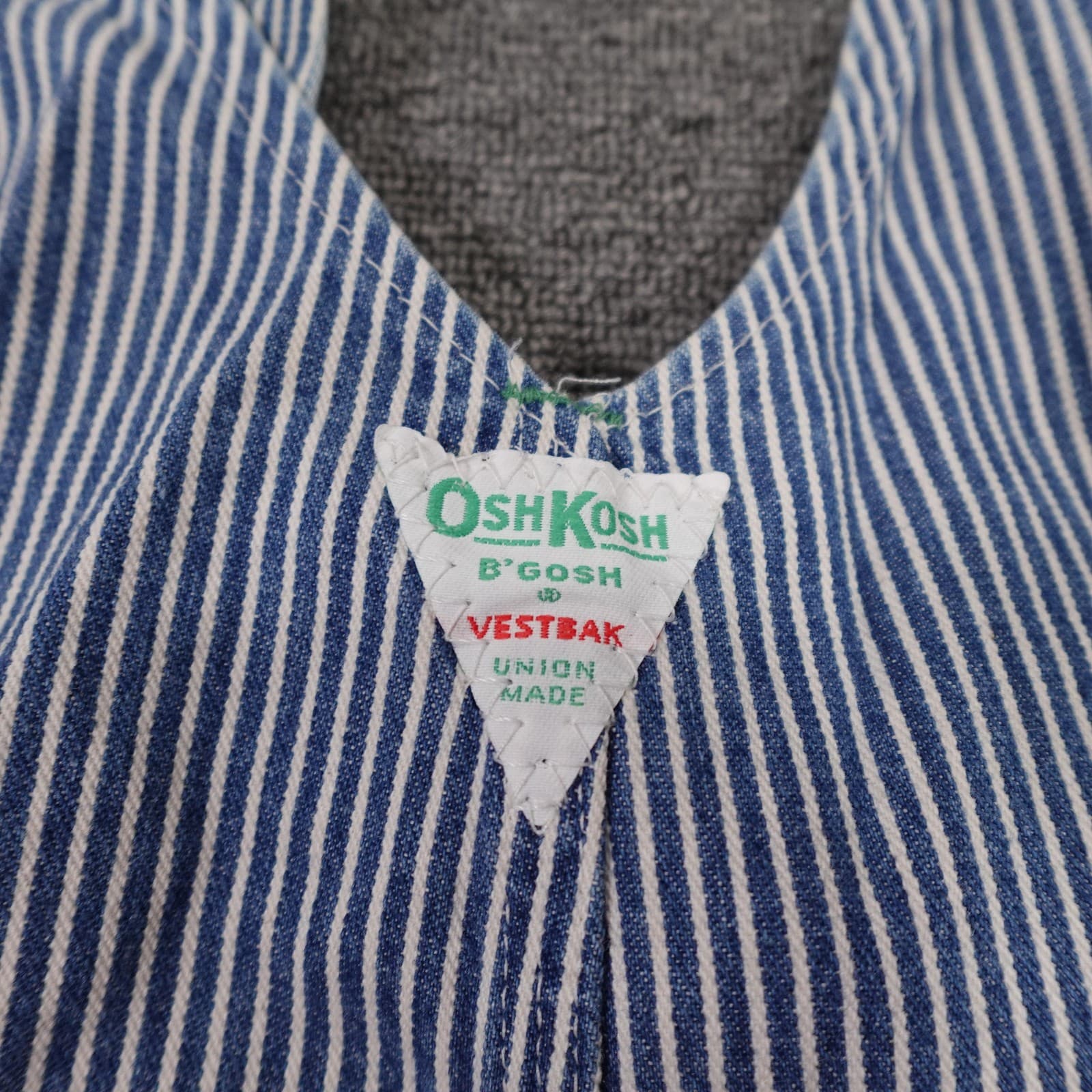 Vintage OshKosh B'gosh Overalls Vestbak 42x32 Union Railroad Stripe 70s USA - Thumbnail 12