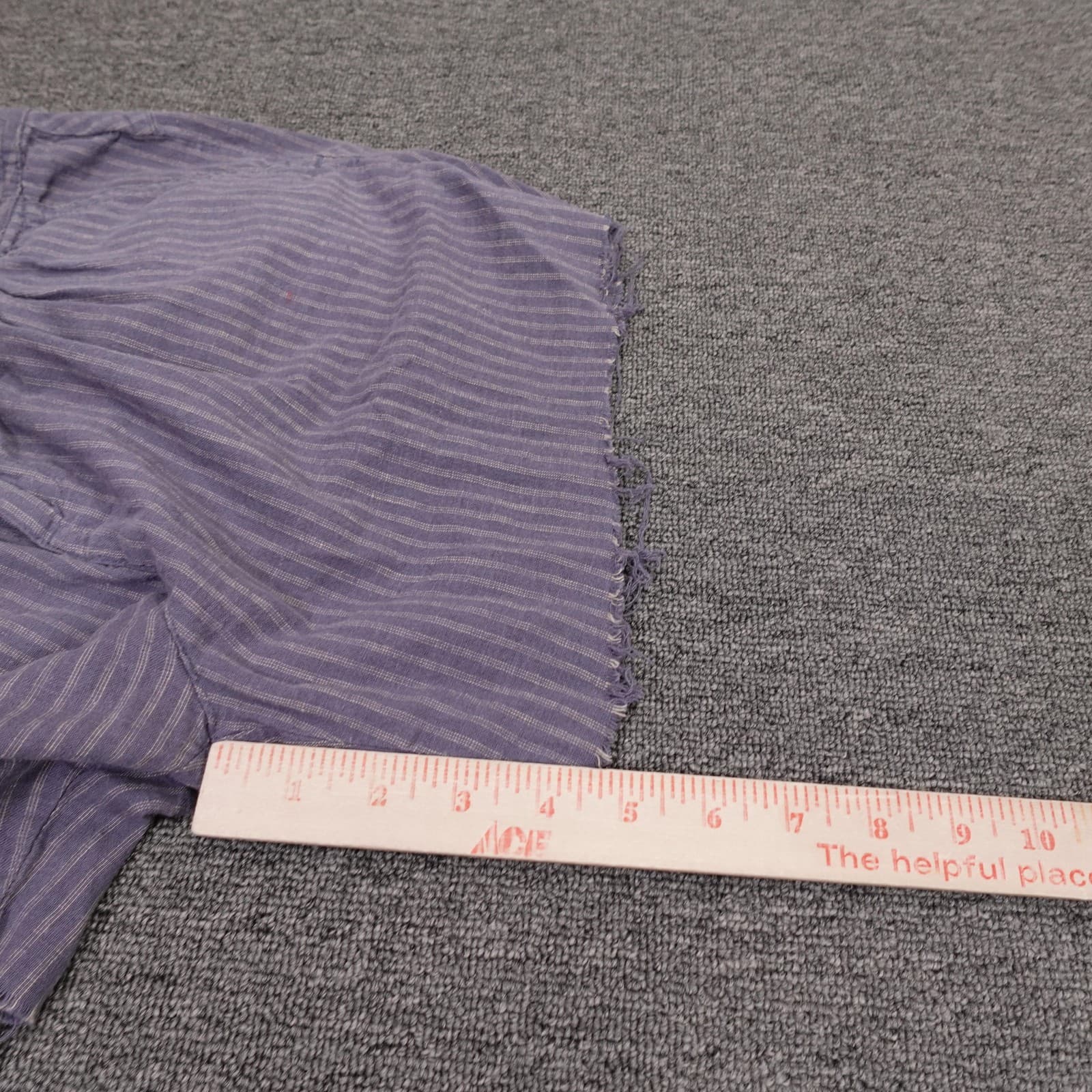 Sundance Shorts Womens 4 Purple Striped Linen Cotton Cutoff Casual Raw Hem Boho - Thumbnail 10