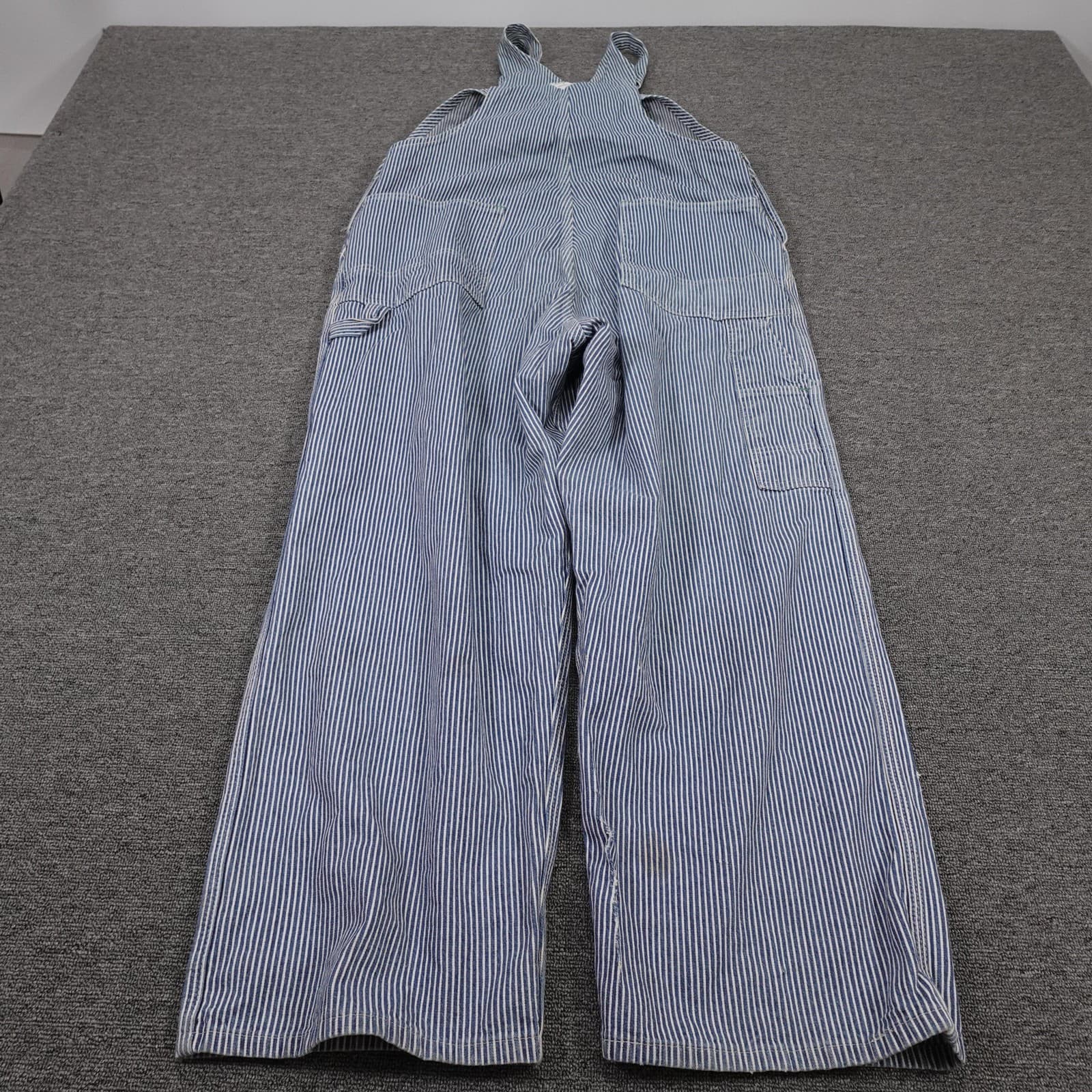 Vintage OshKosh B'gosh Overalls Vestbak 42x32 Union Railroad Stripe 70s USA - Thumbnail 9