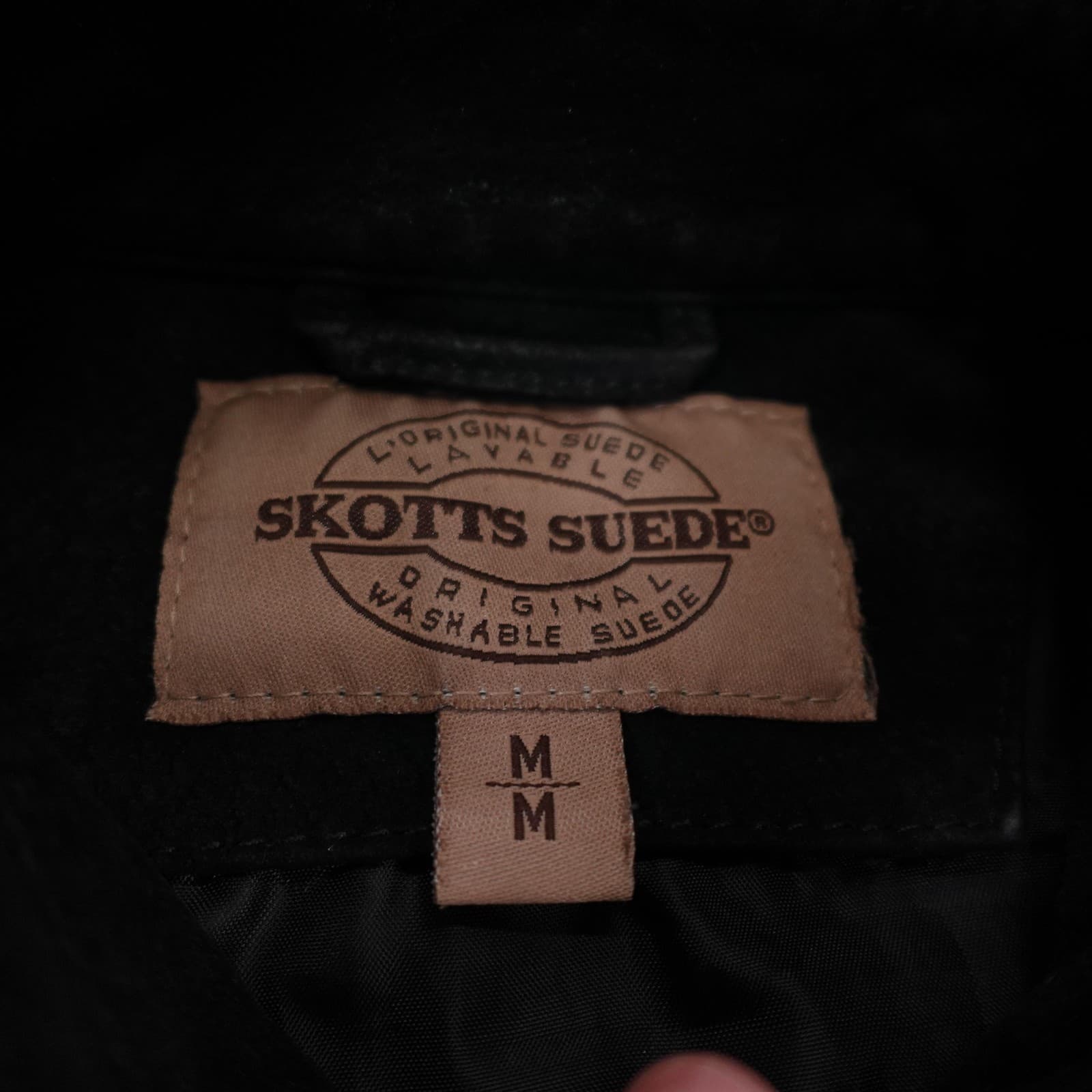 Skotts Suede Shirt Jacket Womens Medium Black Embroidered Suede Button Front - Thumbnail 4