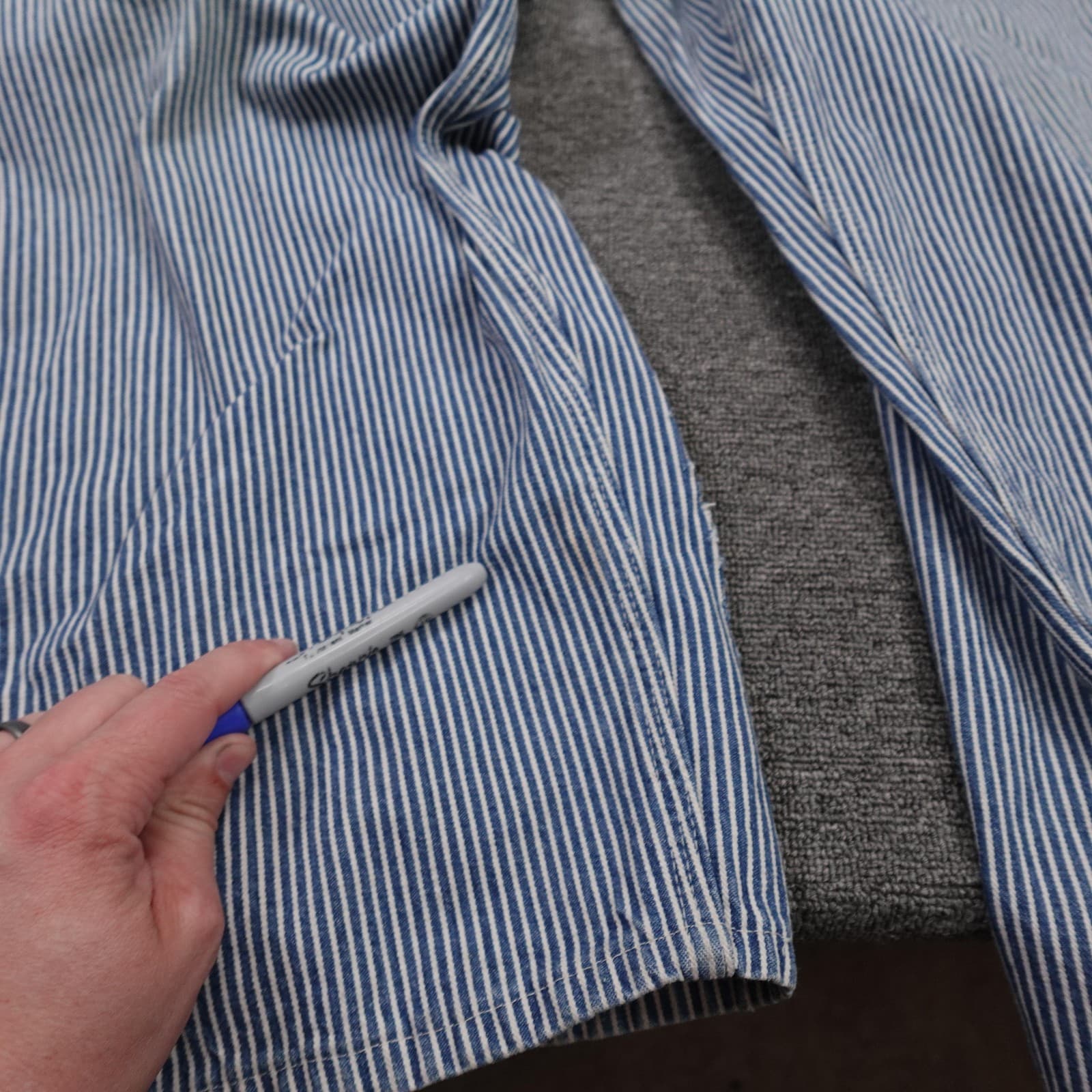 Vintage OshKosh B'gosh Overalls Vestbak 42x32 Union Railroad Stripe 70s USA - Thumbnail 3