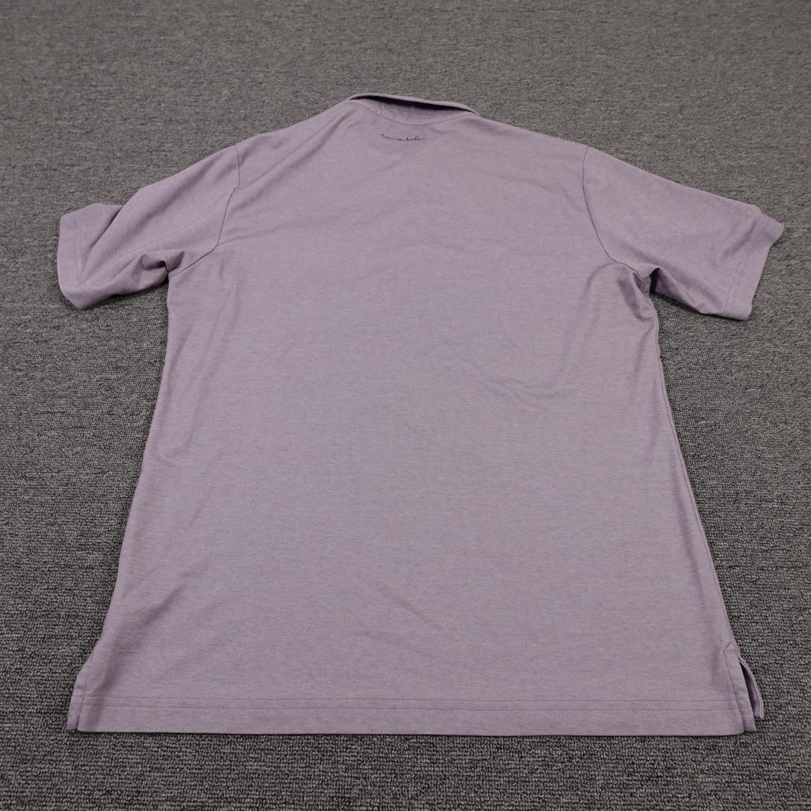 Travis Mathew Polo Shirt Mens Medium Purple Striped Pima Cotton Golf Performance - Thumbnail 6