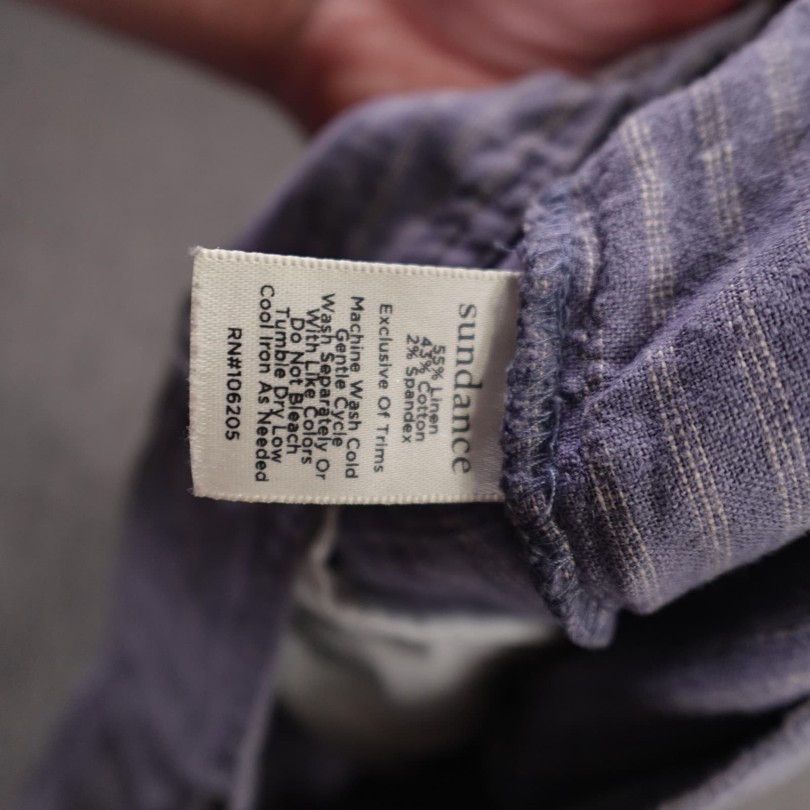 Sundance Shorts Womens 4 Purple Striped Linen Cotton Cutoff Casual Raw Hem Boho - Thumbnail 6