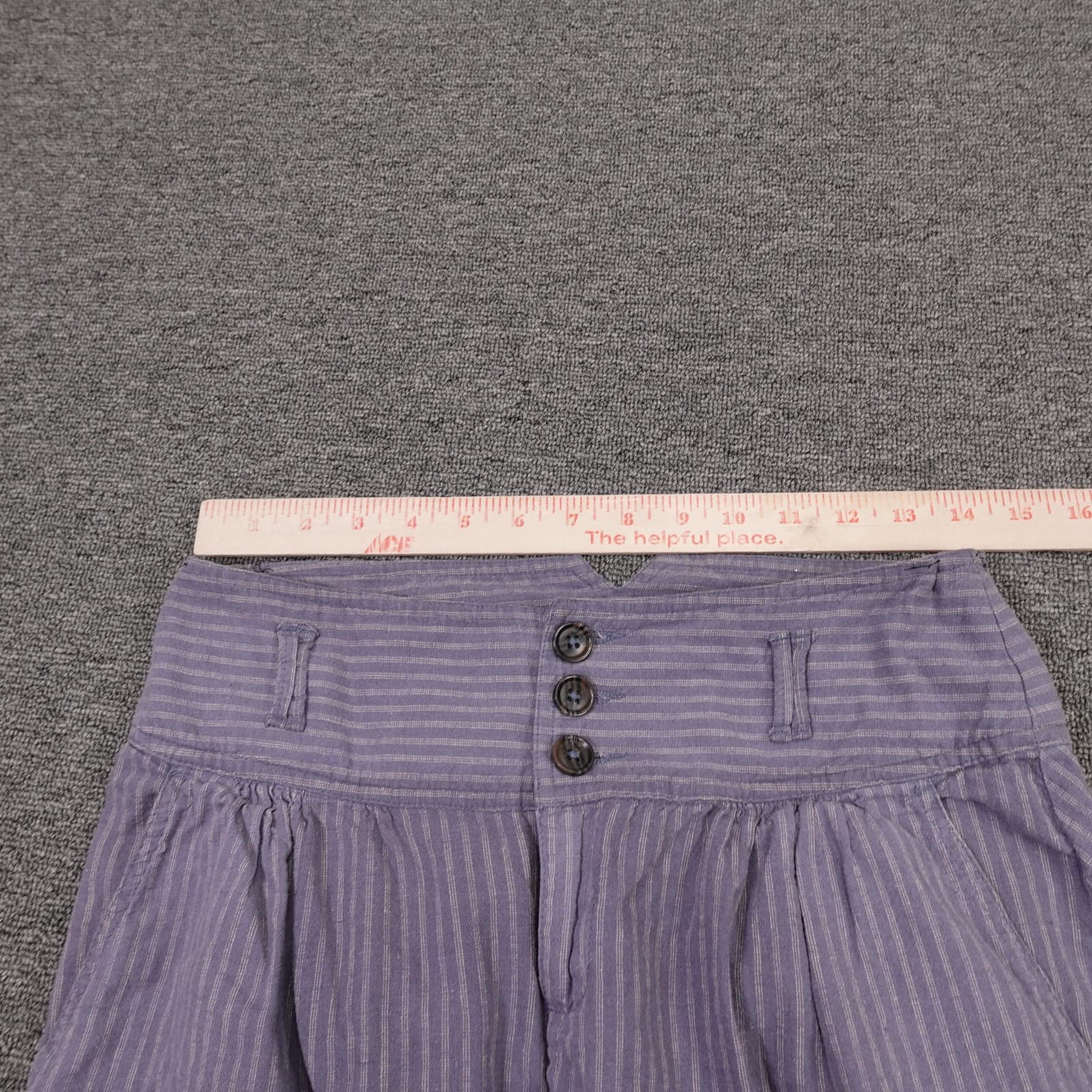 Sundance Shorts Womens 4 Purple Striped Linen Cotton Cutoff Casual Raw Hem Boho - Thumbnail 8