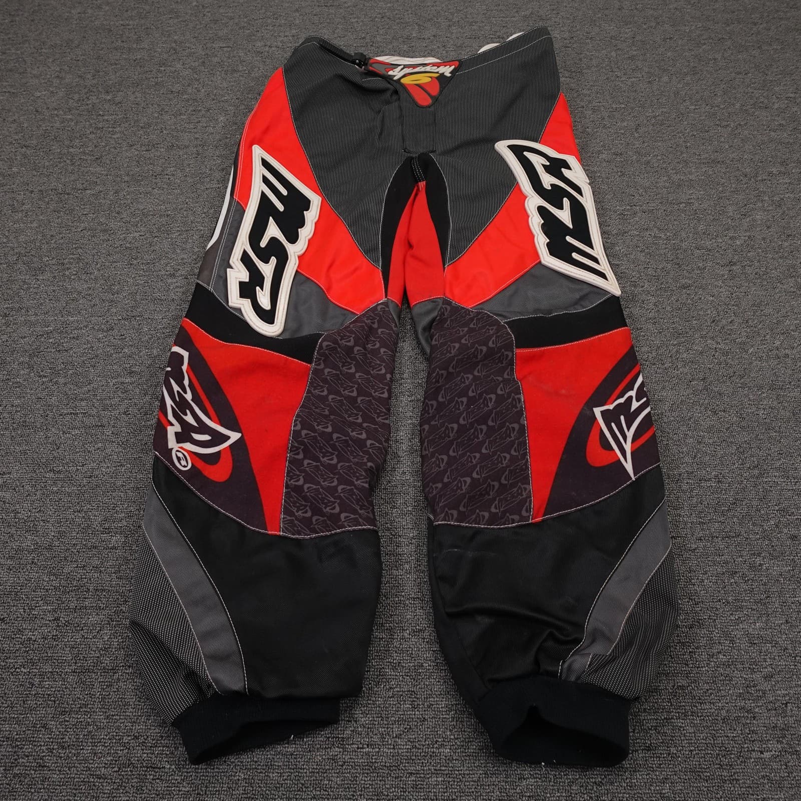 Vintage MS Racing Pants Mens 34x32 Red System 6 Motocross MX Padded Race Riding