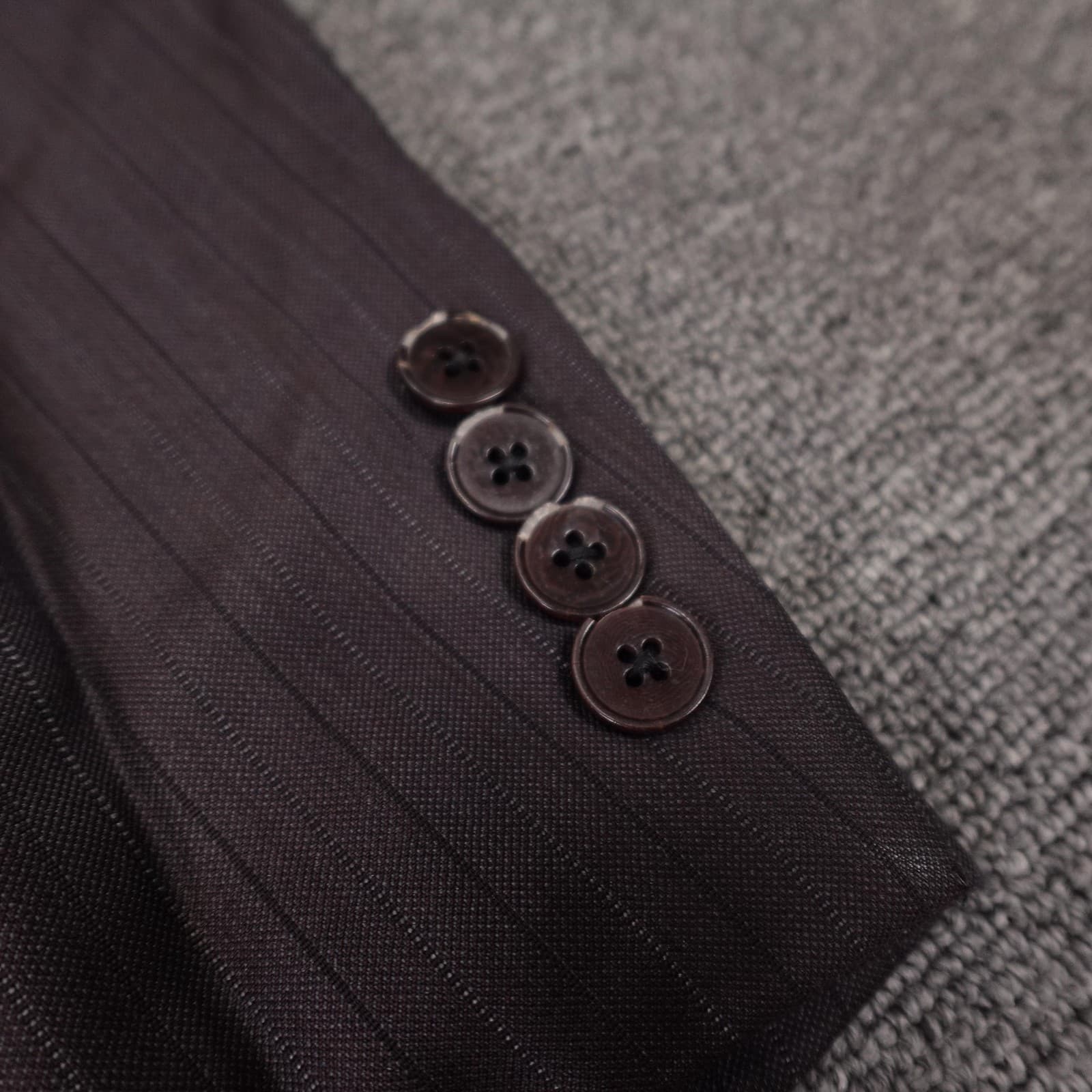 Ermenegildo Zegna Suit Jacket Mens 58L Brown Striped Trofeo Wool 3 Button - Thumbnail 2