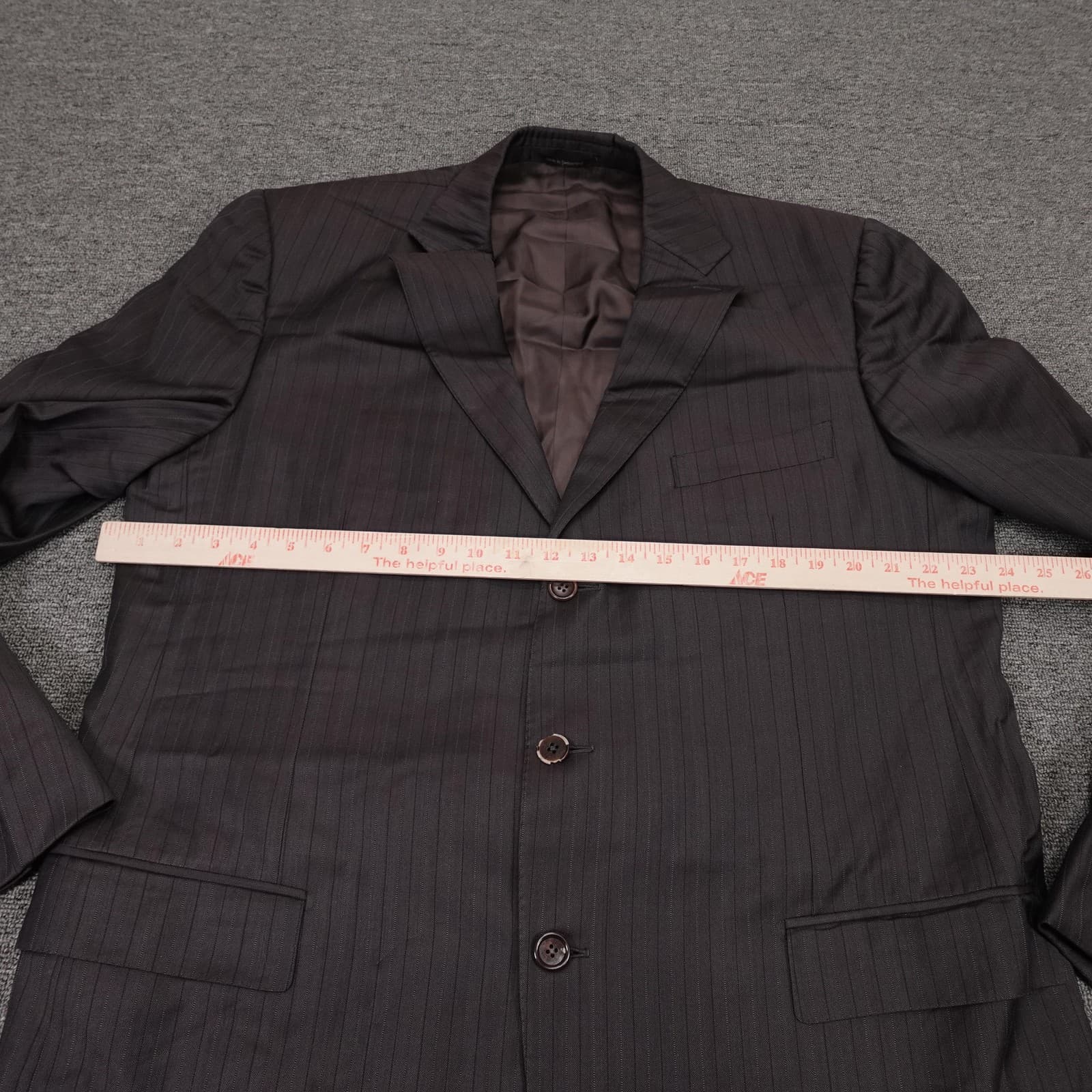 Ermenegildo Zegna Suit Jacket Mens 58L Brown Striped Trofeo Wool 3 Button - Thumbnail 6