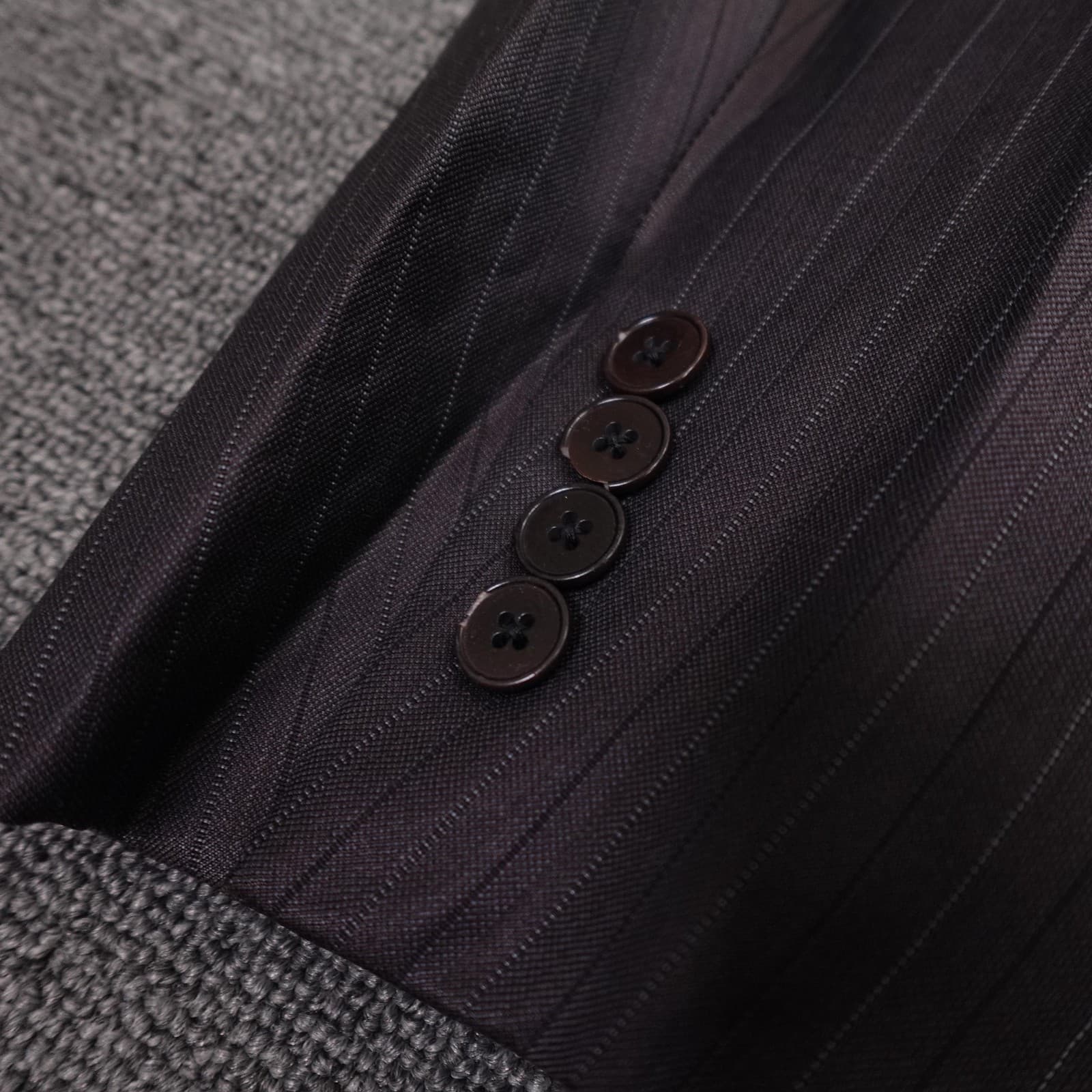 Ermenegildo Zegna Suit Jacket Mens 58L Brown Striped Trofeo Wool 3 Button - Thumbnail 3