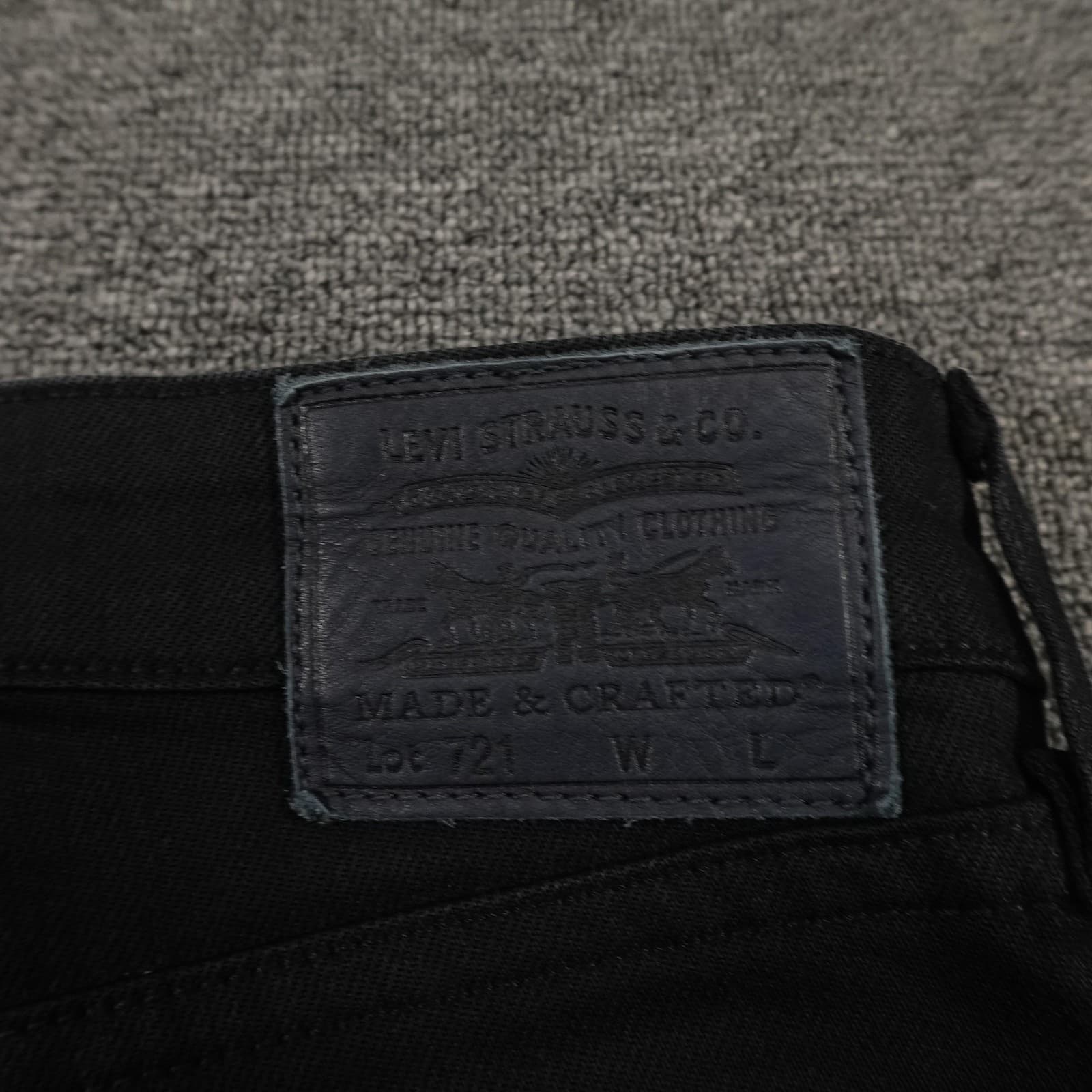 Levis Jeans Womens 24x32 Black 721 Made & Crafted High Rise Skinny Stretch Denim - Thumbnail 7