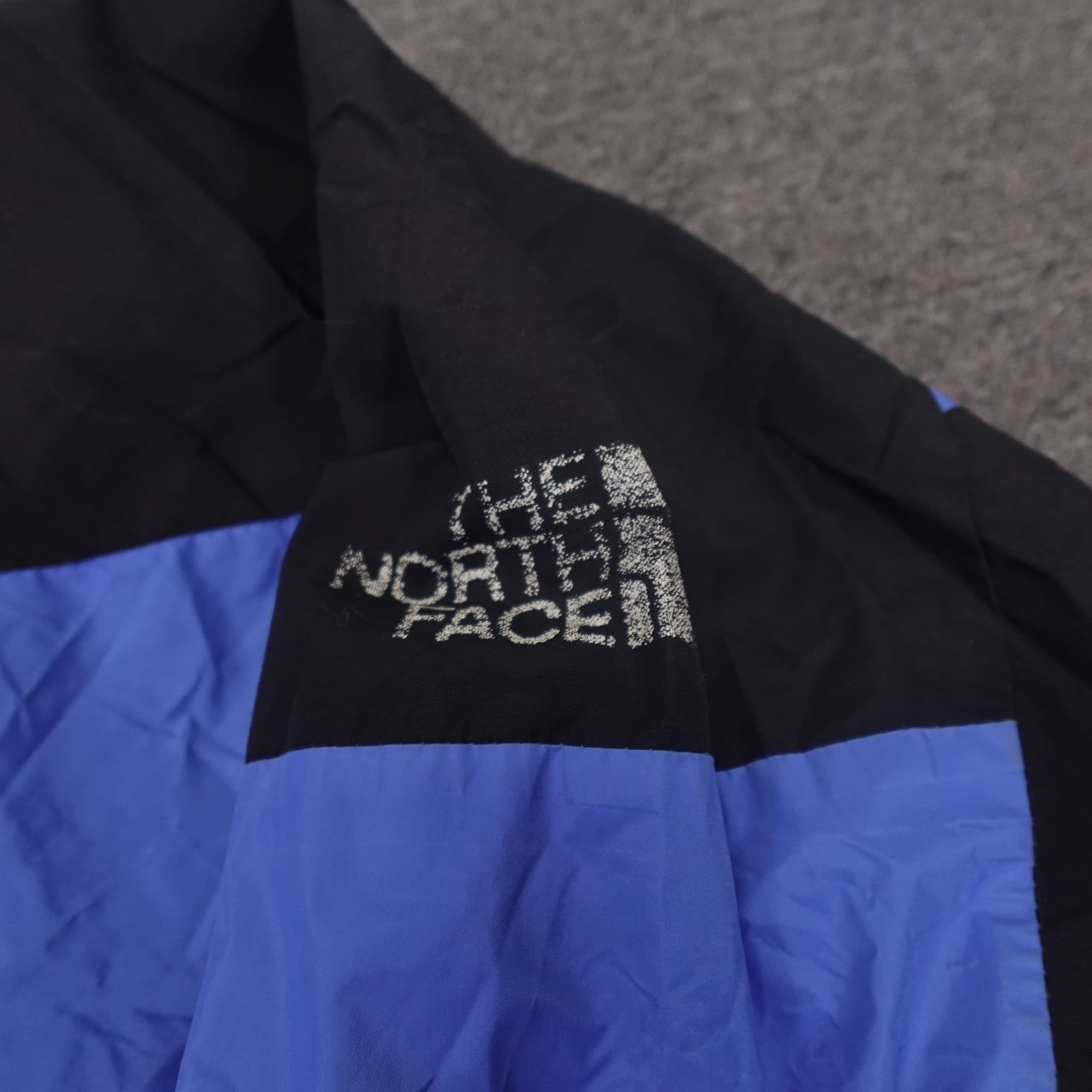 Vintage The North Face Jacket Shell Only Medium Blue Black Gore-Tex Ski Hood 90s - Thumbnail 4