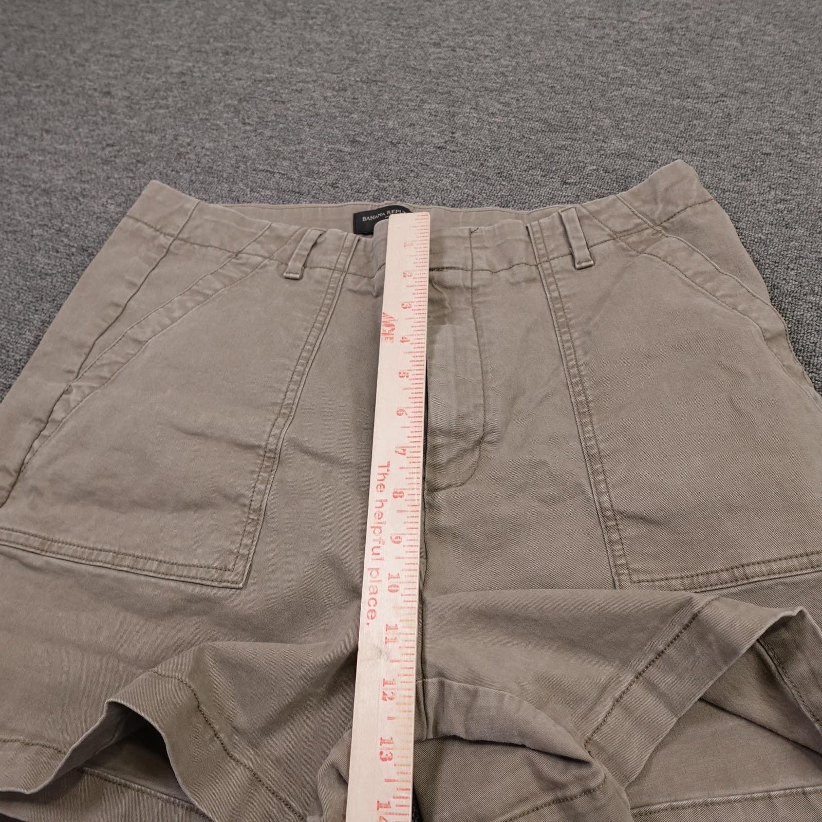 Banana Republic Shorts Womens 14 Beige Chino Twill Utility Pockets Casual Summer - Thumbnail 7