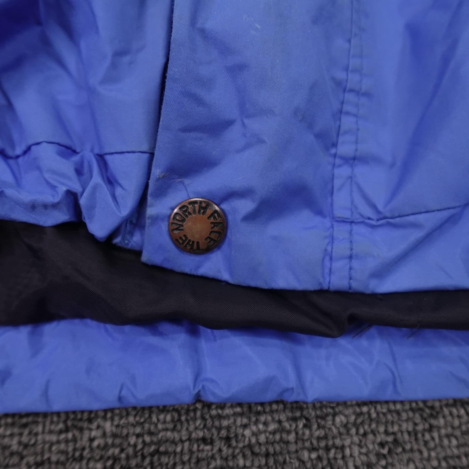 Vintage The North Face Jacket Shell Only Medium Blue Black Gore-Tex Ski Hood 90s - Thumbnail 3
