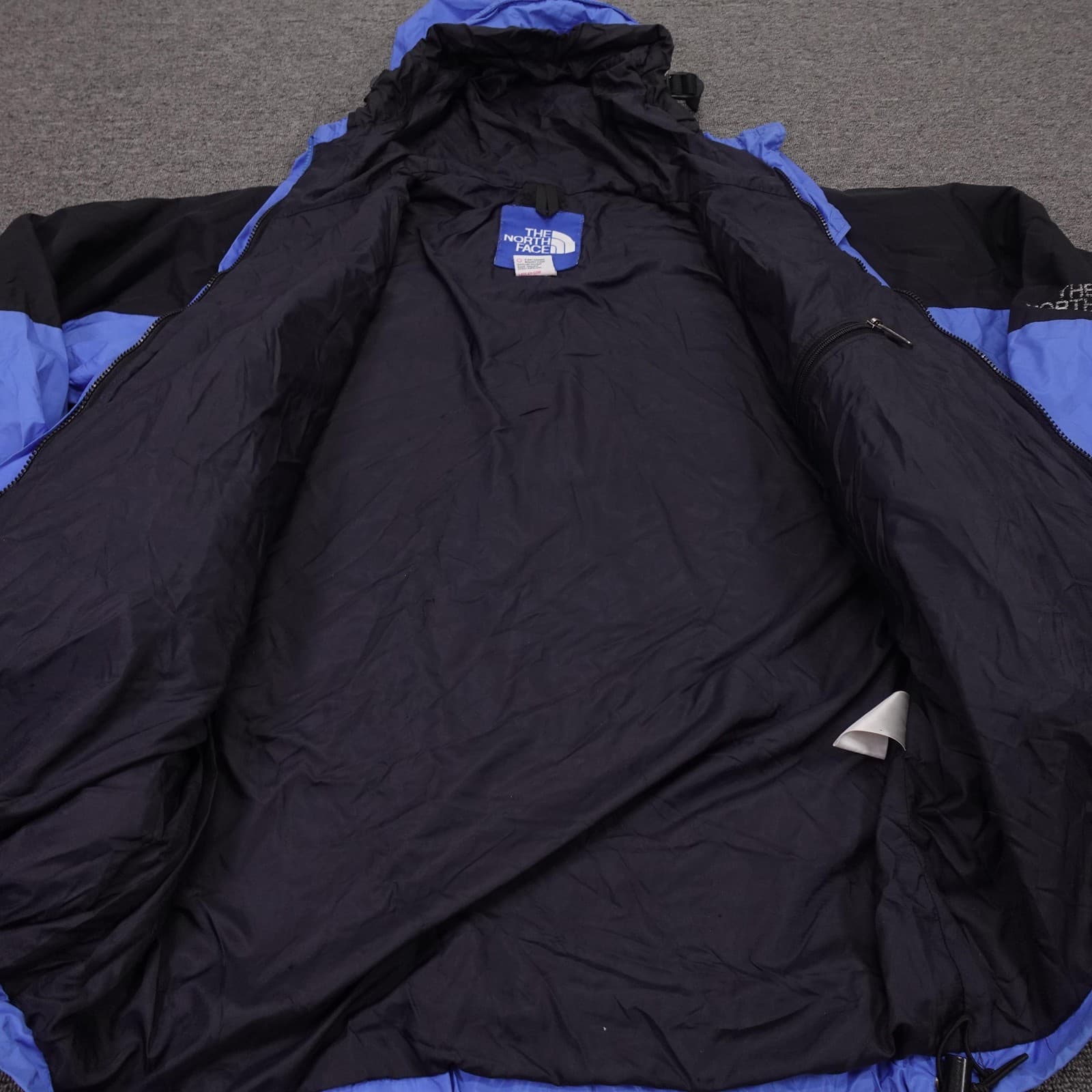 Vintage The North Face Jacket Shell Only Medium Blue Black Gore-Tex Ski Hood 90s - Thumbnail 7