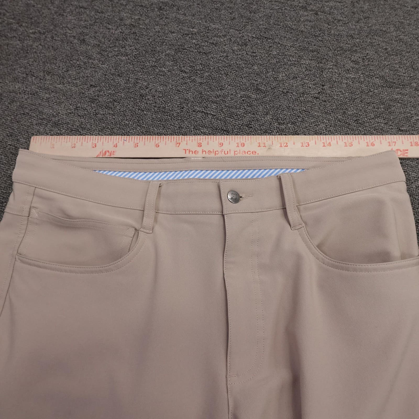 FootJoy Golf Pants Mens 33x32 Beige Athletic Fit Performance Stretch Khakis - Thumbnail 9