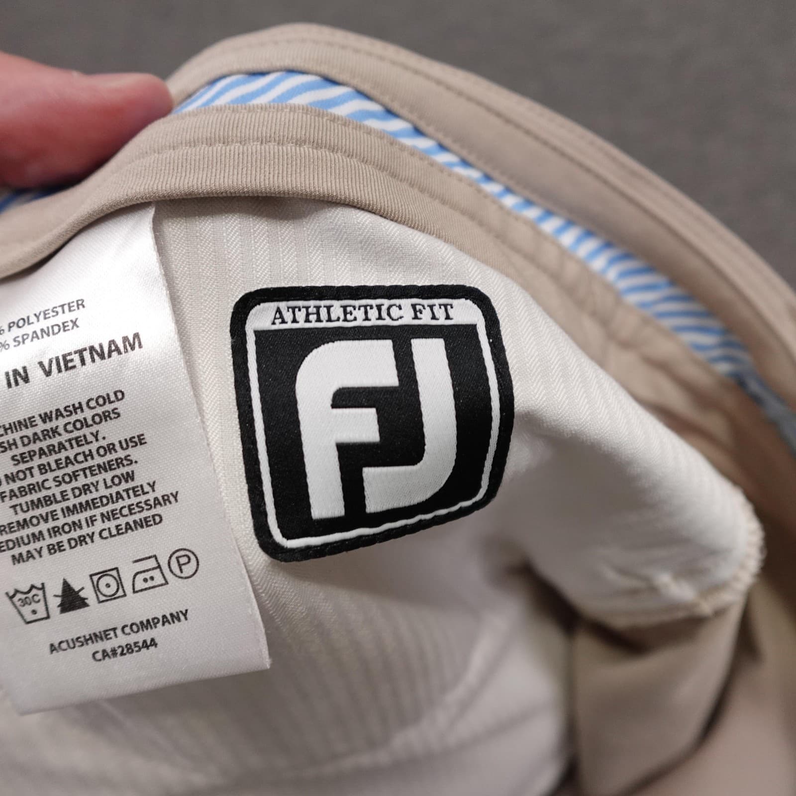 FootJoy Golf Pants Mens 33x32 Beige Athletic Fit Performance Stretch Khakis - Thumbnail 8