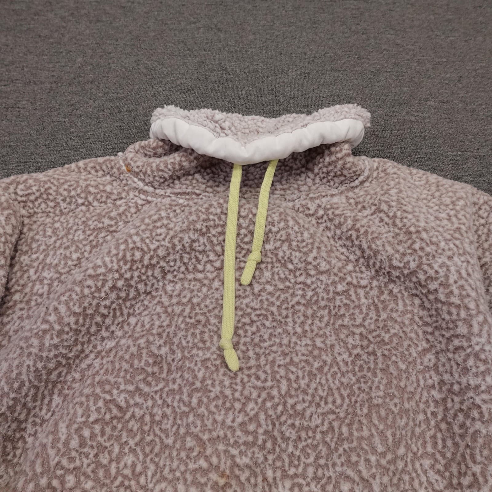 Free People Sweater Womens Small Sherpa Fleece High Neck Cropped Pullover - Thumbnail 2