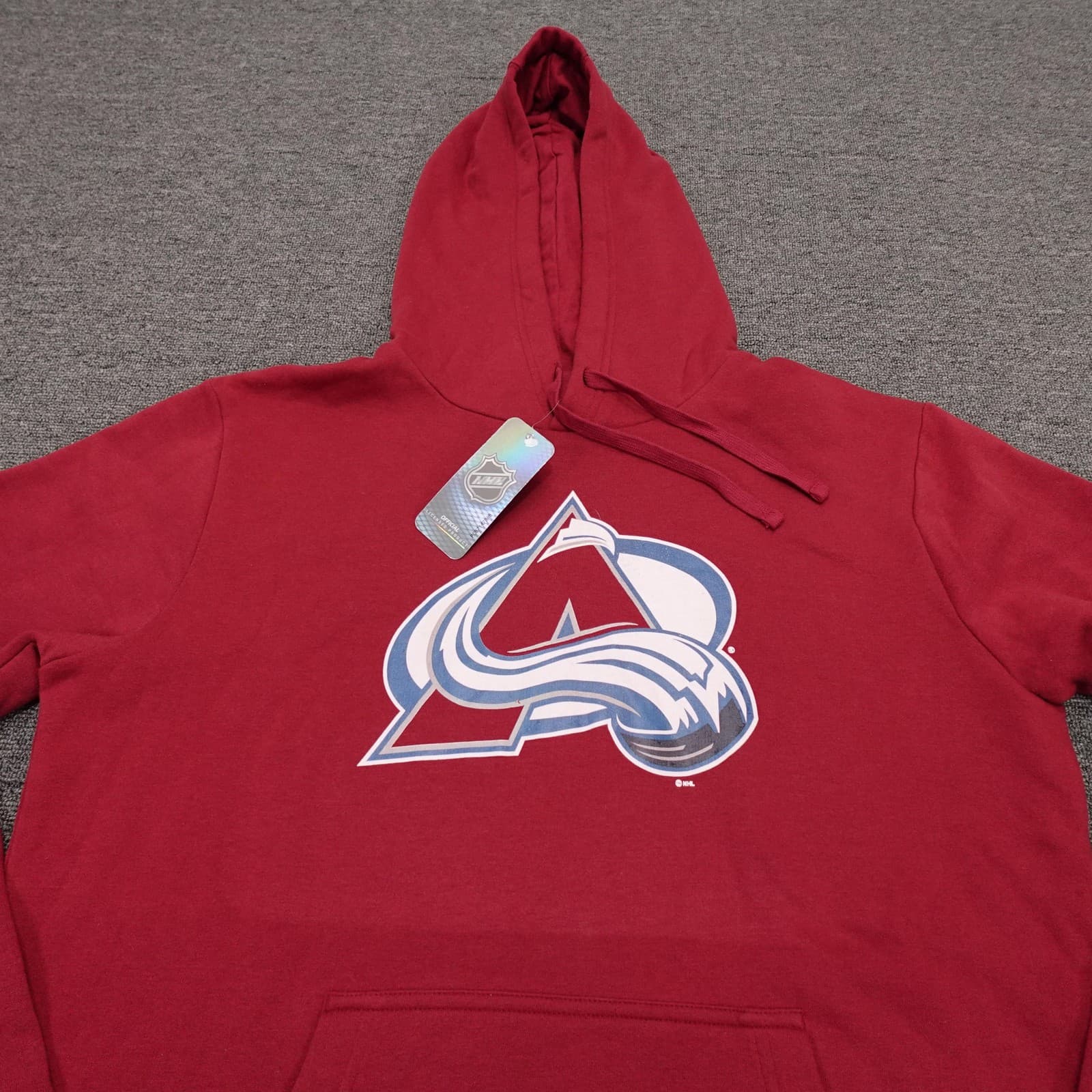 Colorado Avalanche Hoodie Mens Large Red NHL Hockey Fanatics Pullover Sweatshirt - Thumbnail 2
