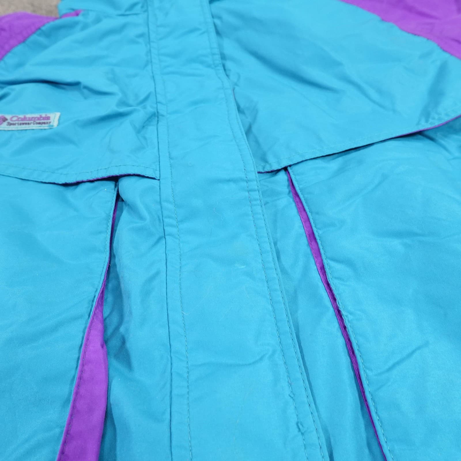 Vintage Columbia Jacket Womens Large Blue Purple Powder Keg Ski Parka 90s - Thumbnail 4
